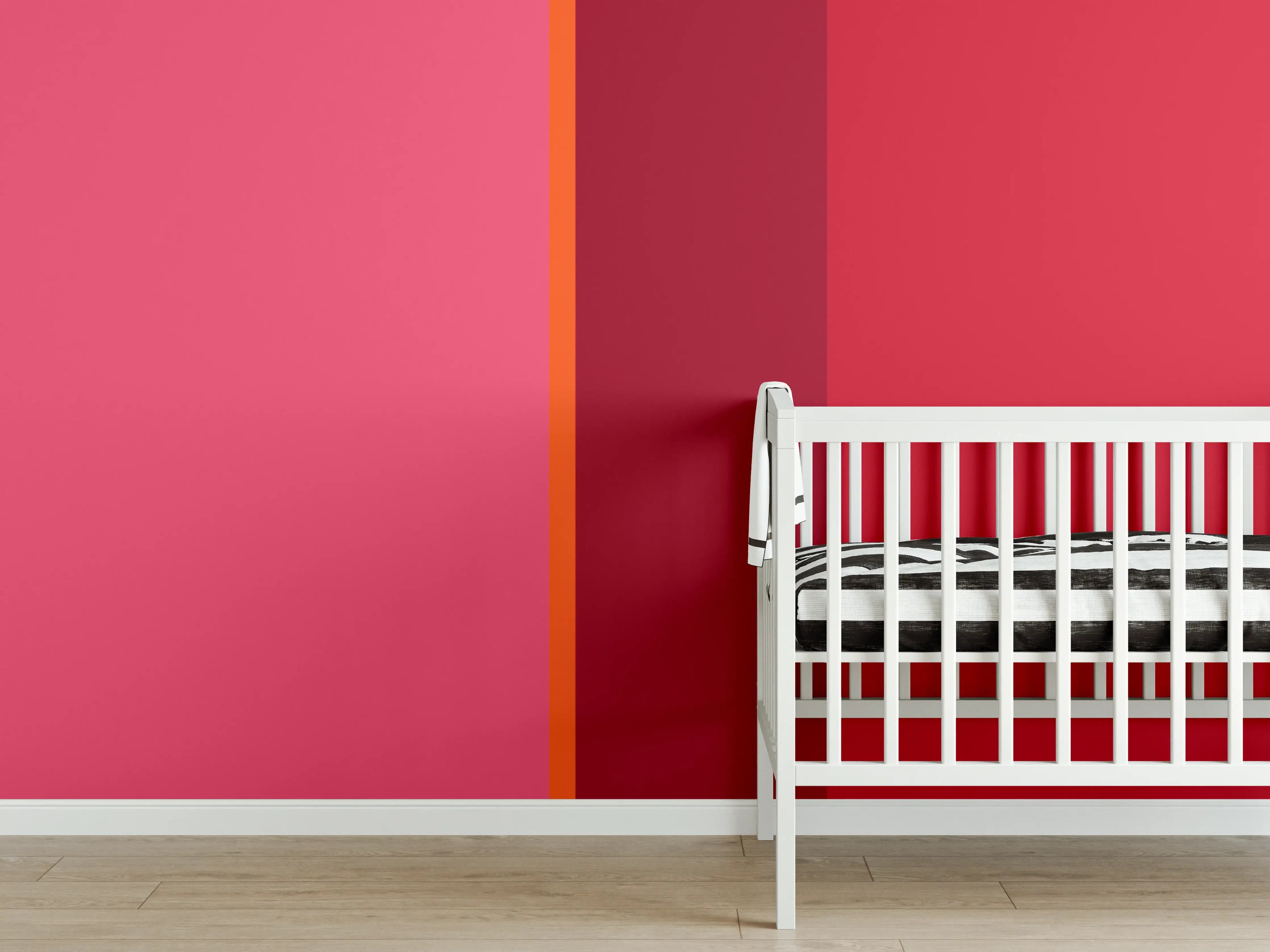 Babyzimmer Wandgestaltung - The Reds - Vertical - Pommagranate