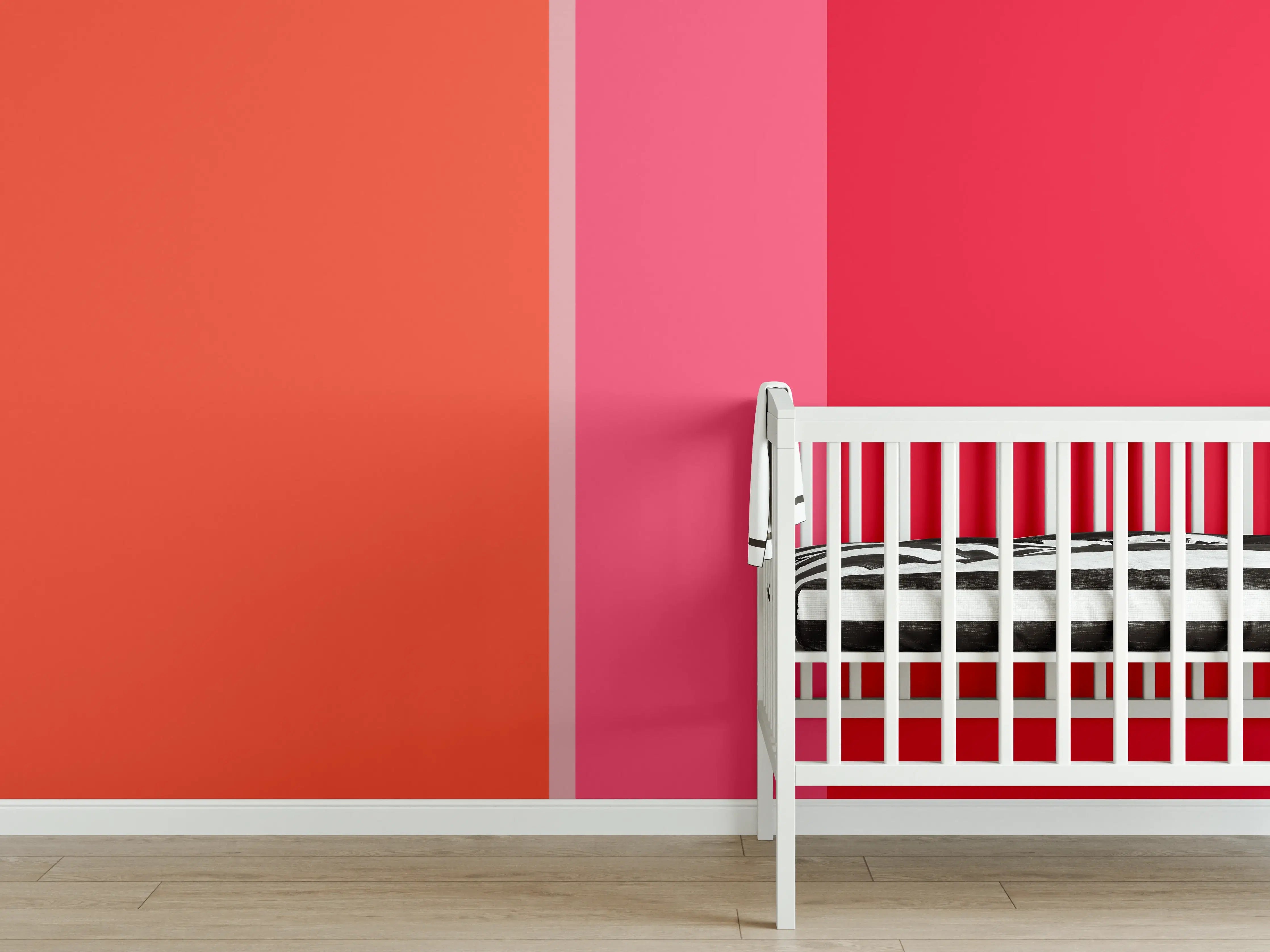 Babyzimmer Wandgestaltung - The Reds - Vertical - Strawberry