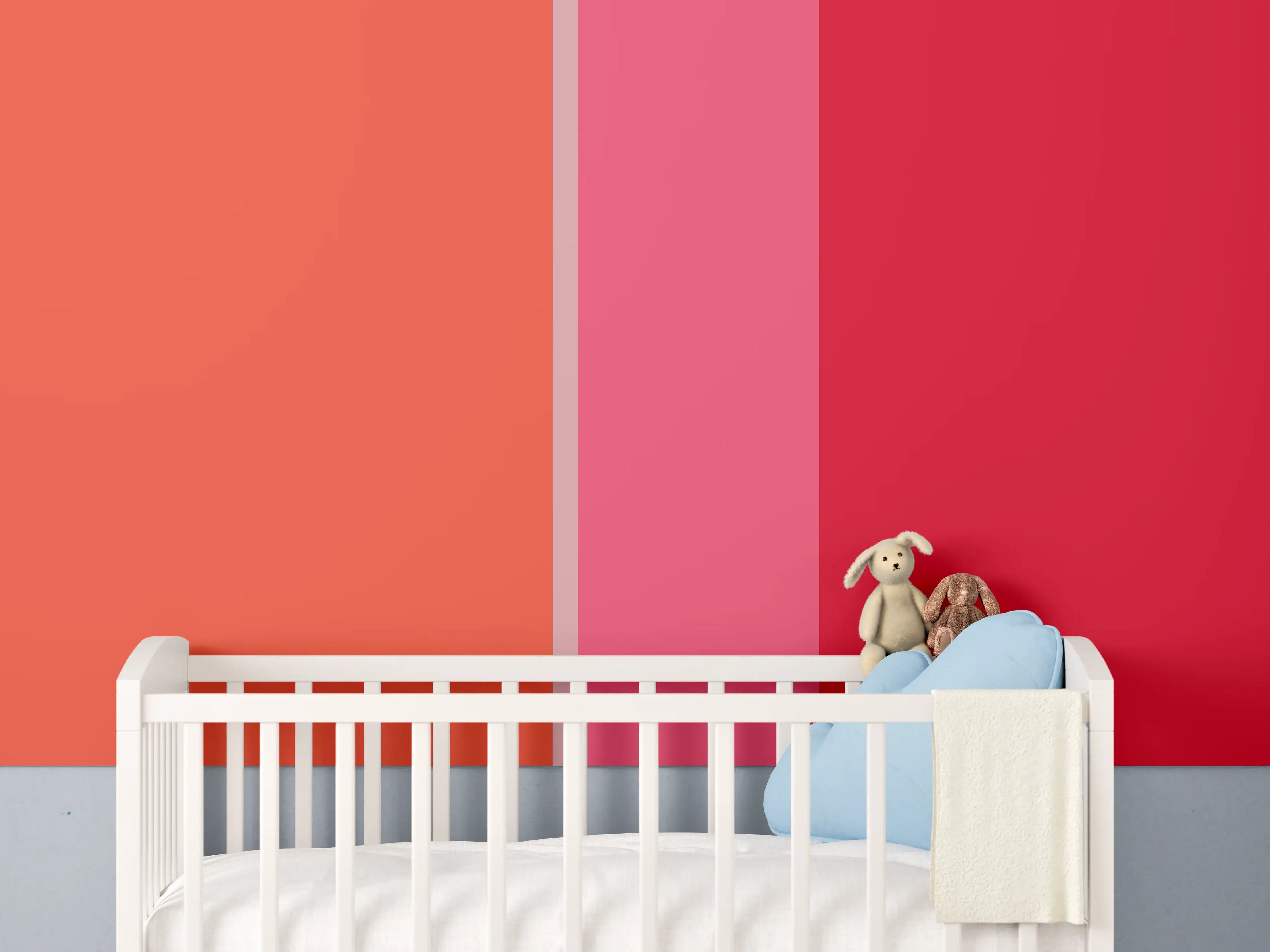 Babyzimmer Wandgestaltung - The Reds - Vertical - Strawberry
