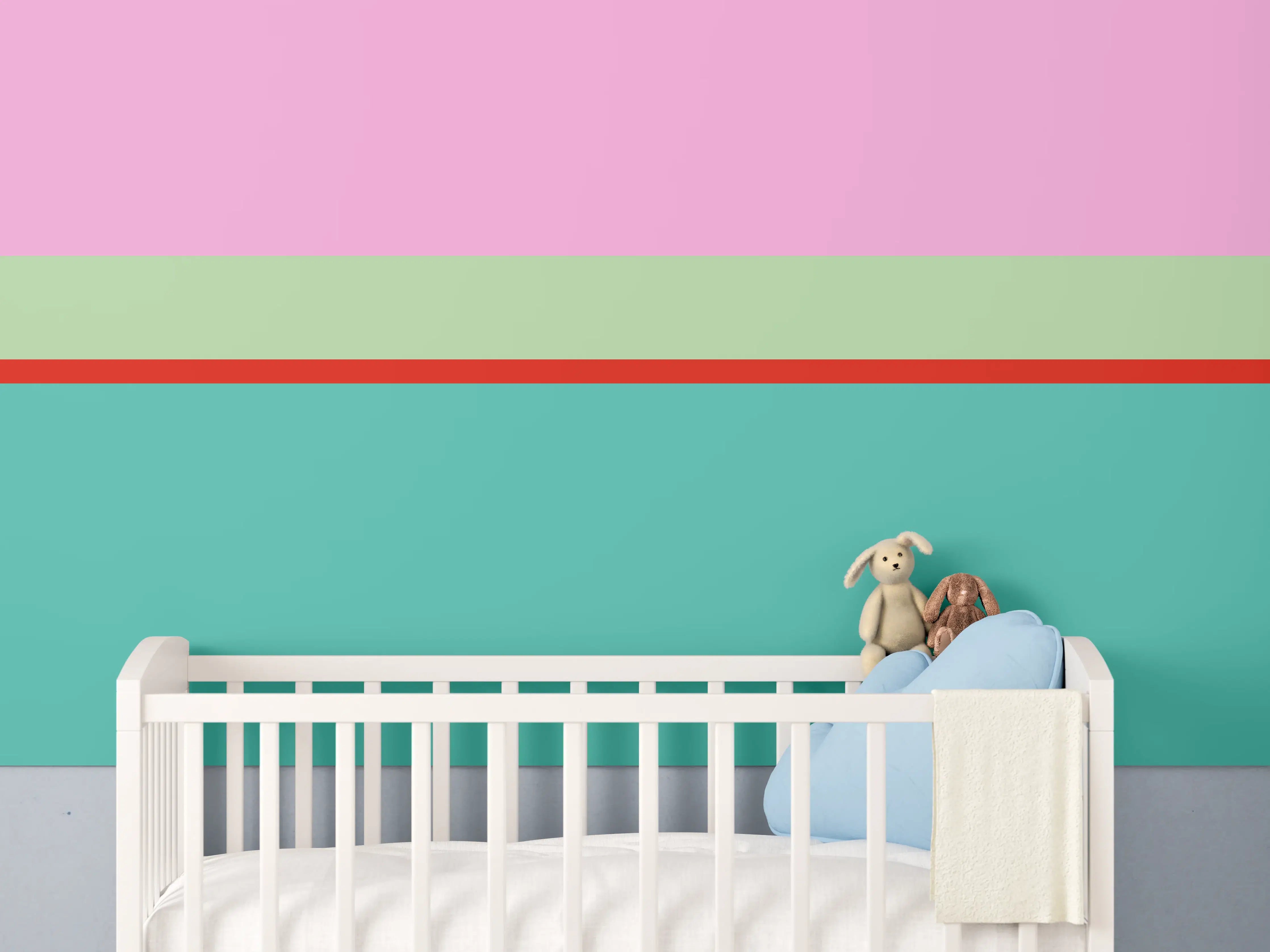 Babyzimmer Wandgestaltung - The Springs - Horizontal - Peony