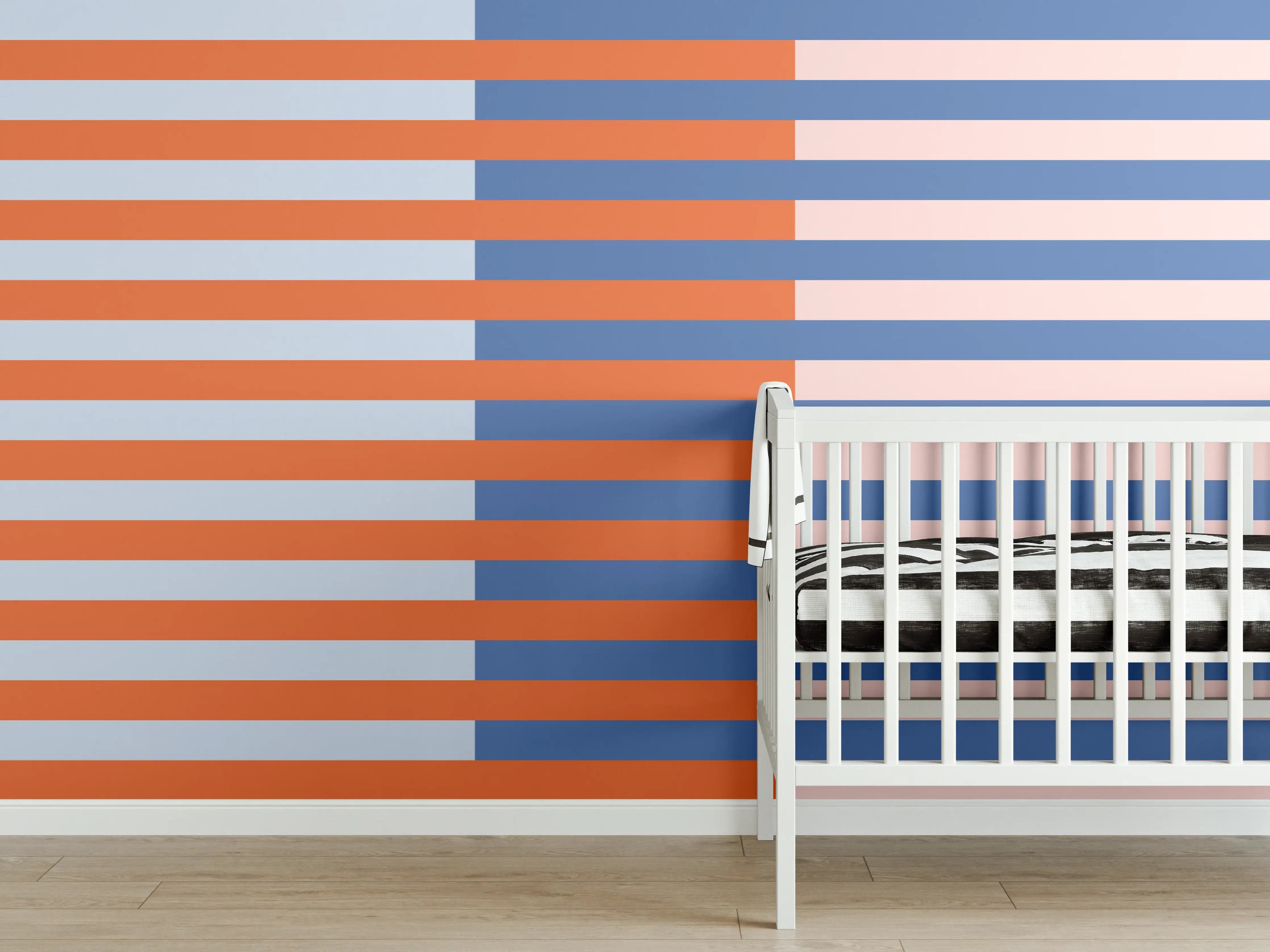 Babyzimmer Wandgestaltung - The Springs - Multy Stripes - Crocus
