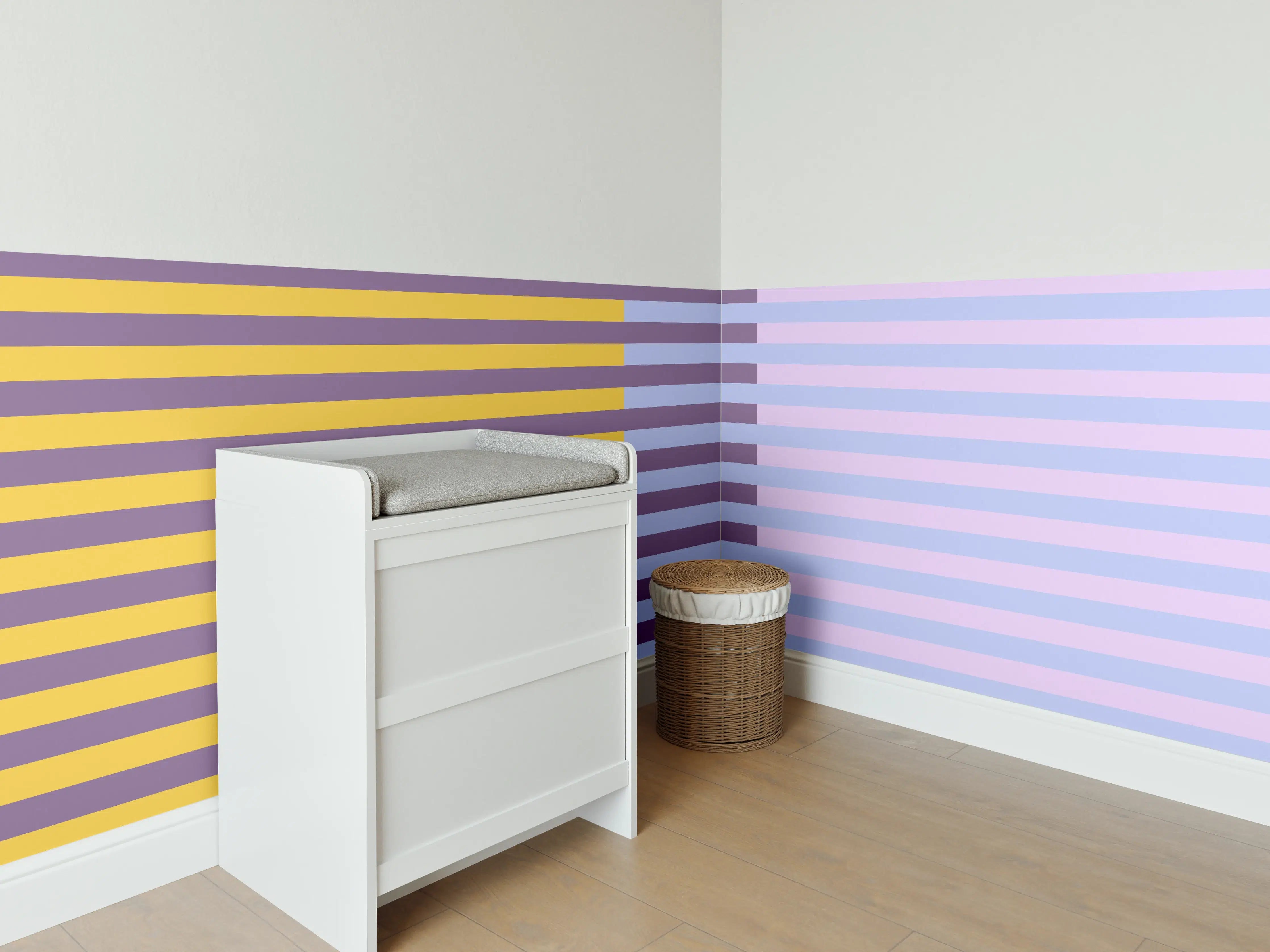 Babyzimmer Wandgestaltung - The Springs - Multy Stripes - Lilac