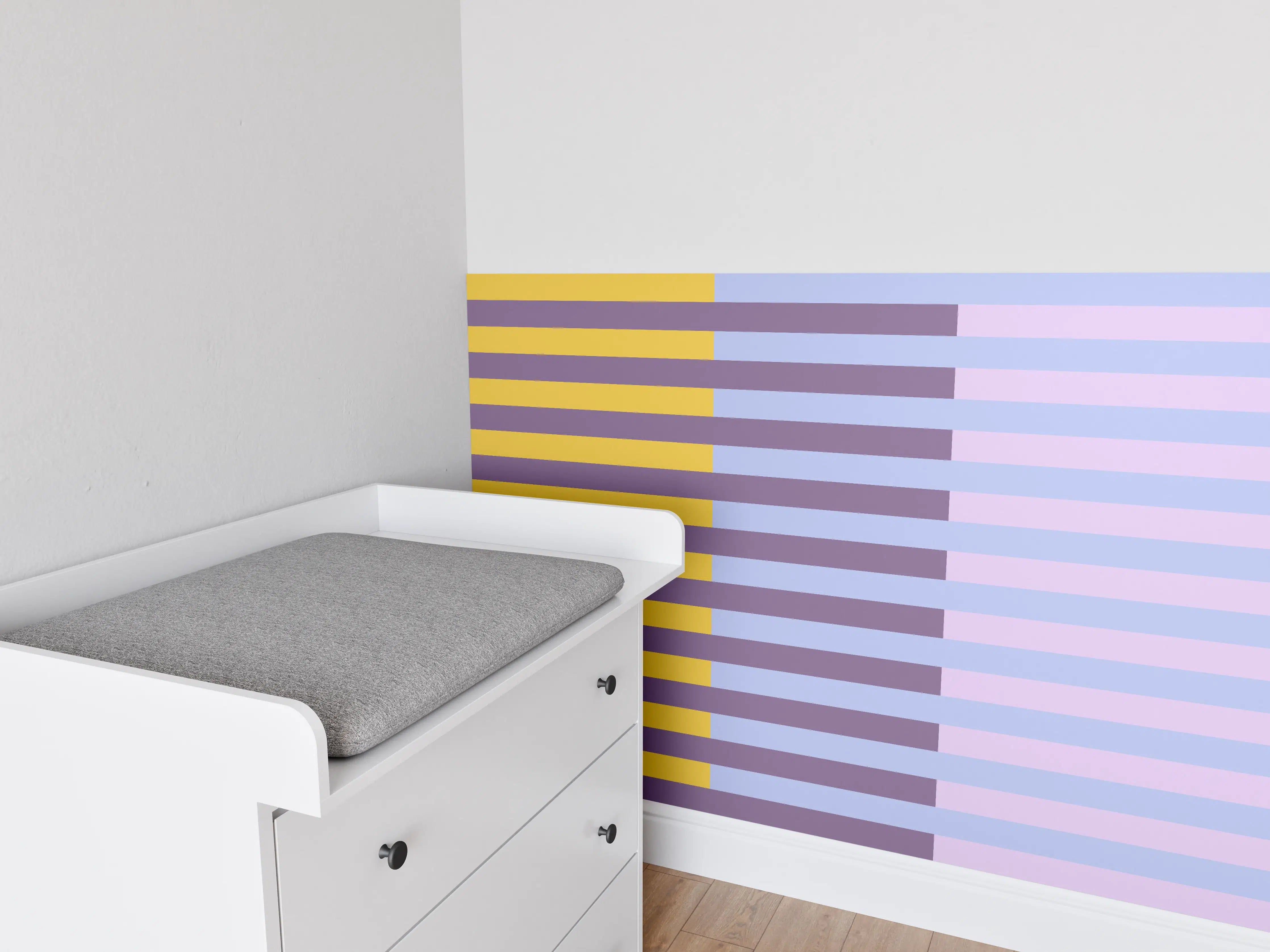Babyzimmer Wandgestaltung - The Springs - Multy Stripes - Lilac