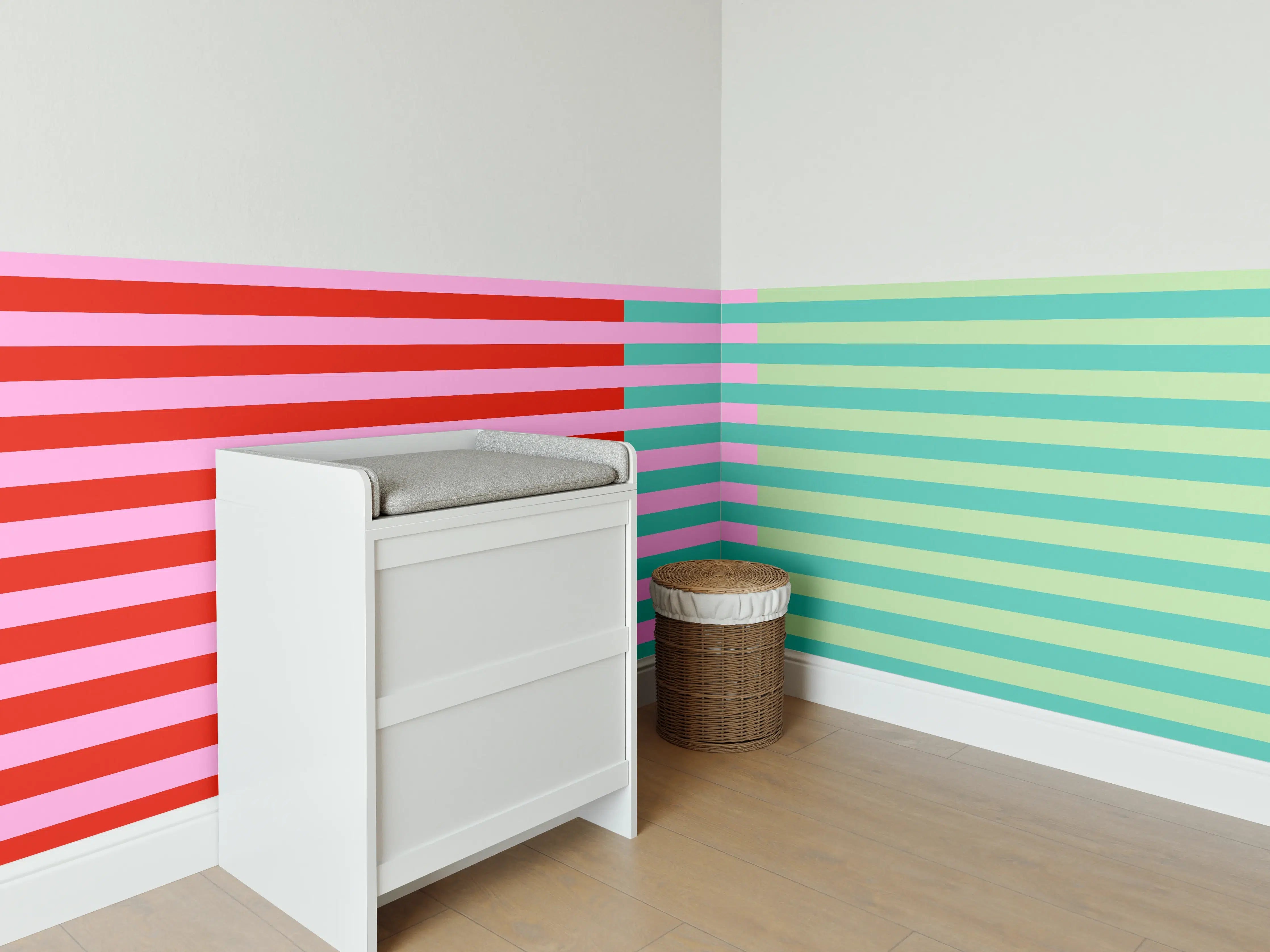 Babyzimmer Wandgestaltung - The Springs - Multy Stripes - Peony