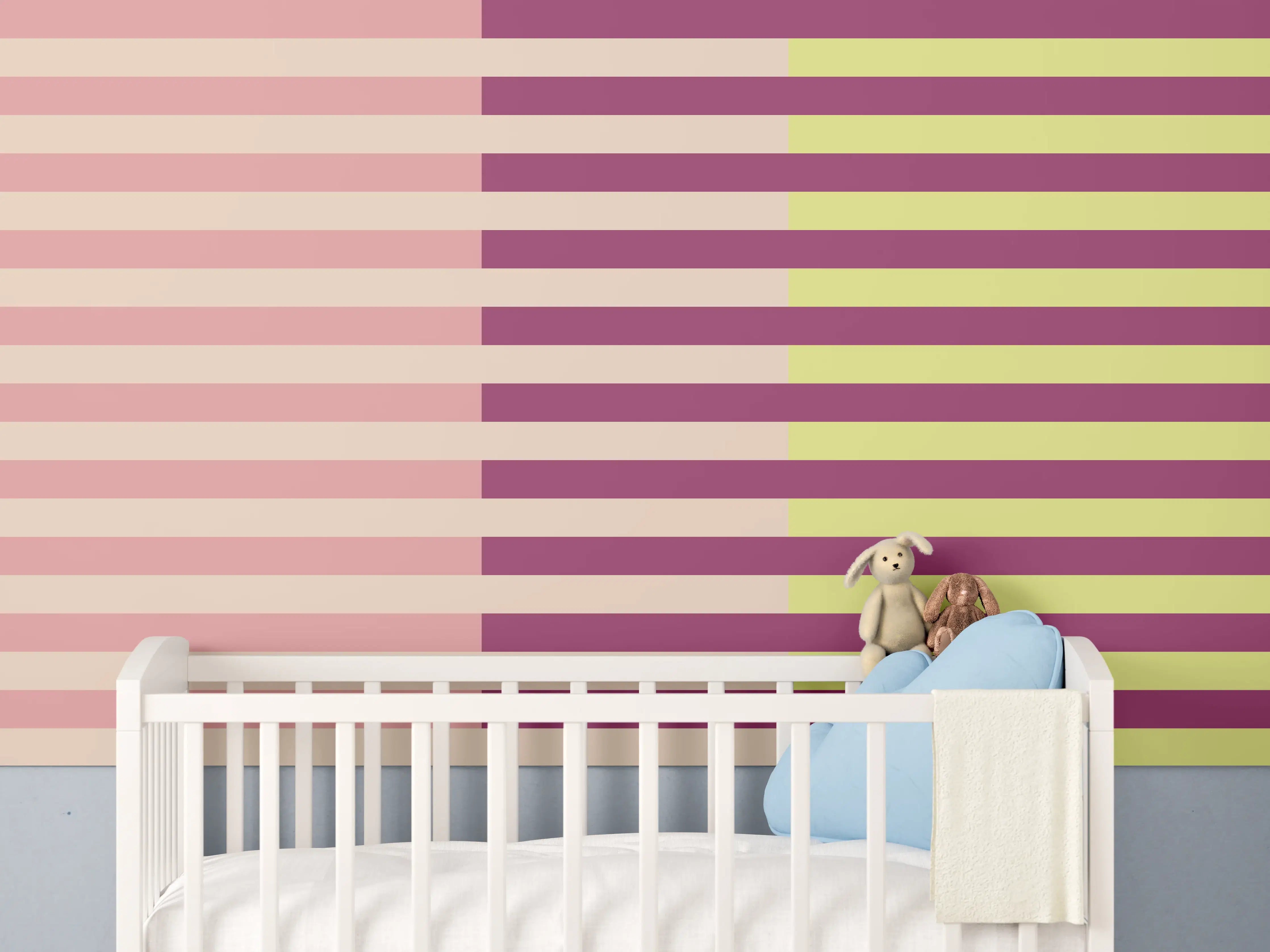 Babyzimmer Wandgestaltung - The Springs - Multy Stripes - Tulip