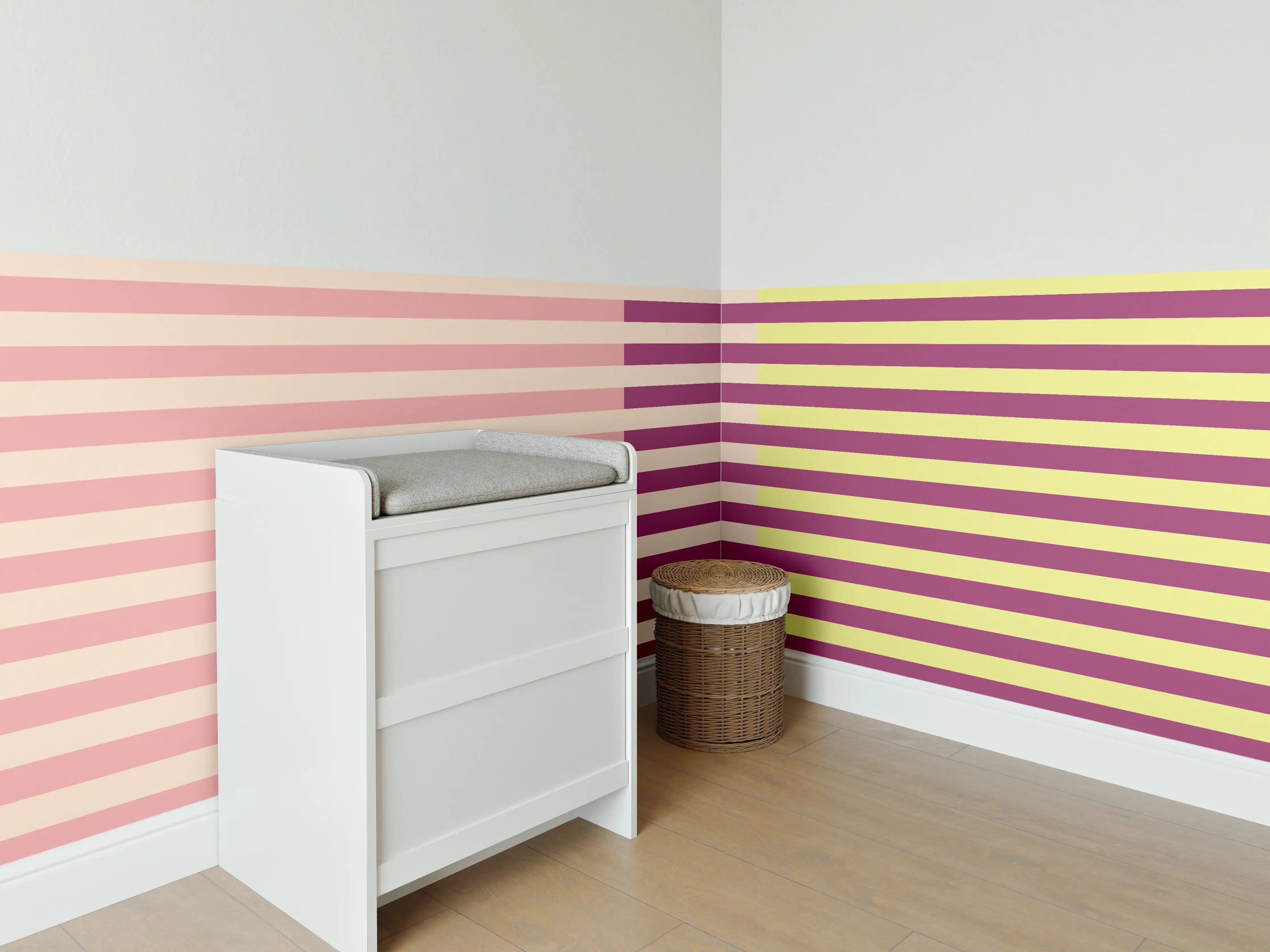 Babyzimmer Wandgestaltung - The Springs - Multy Stripes - Tulip