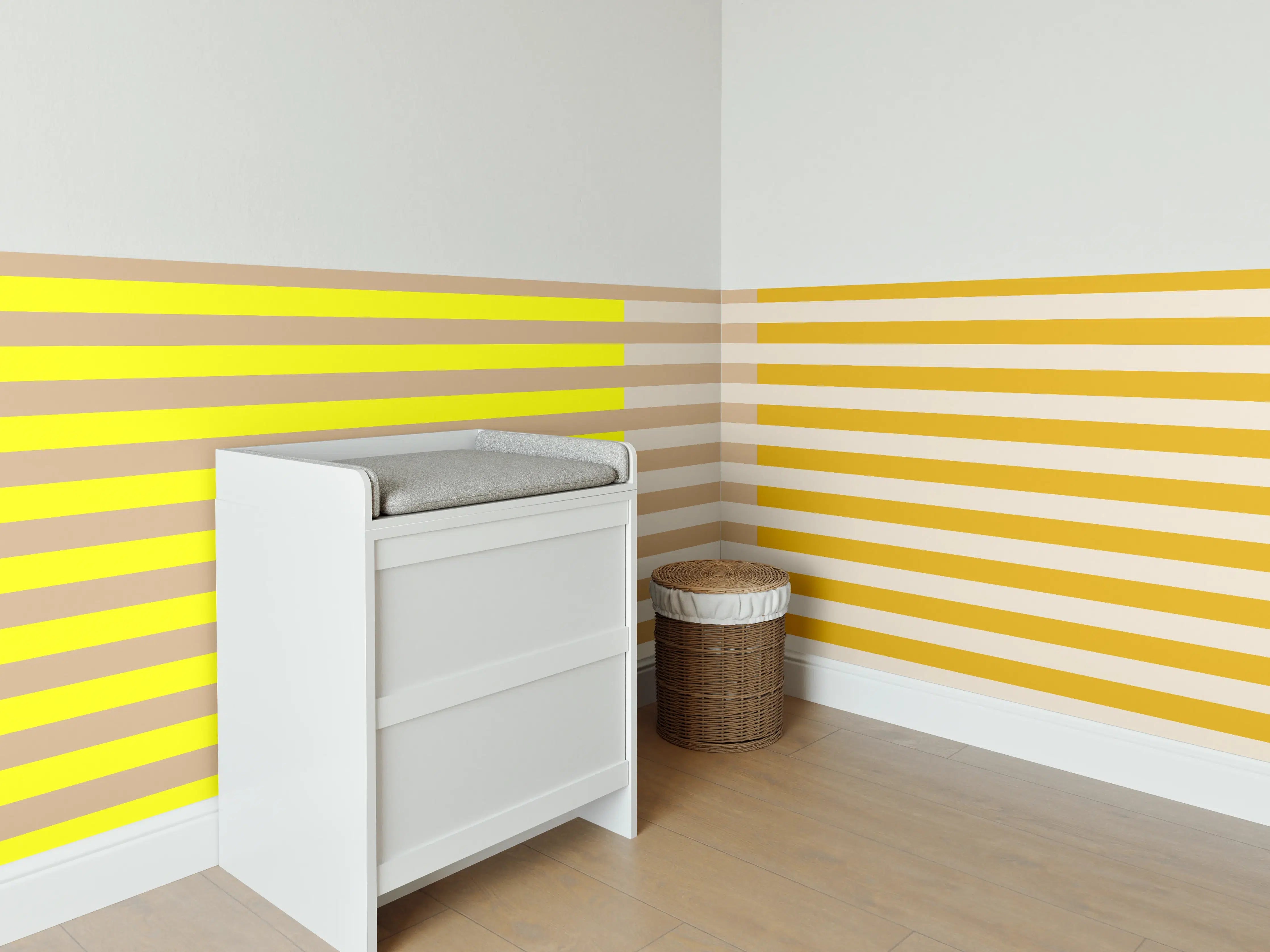 Babyzimmer Wandgestaltung - The Yellows - Multy Stripes - Buttercup