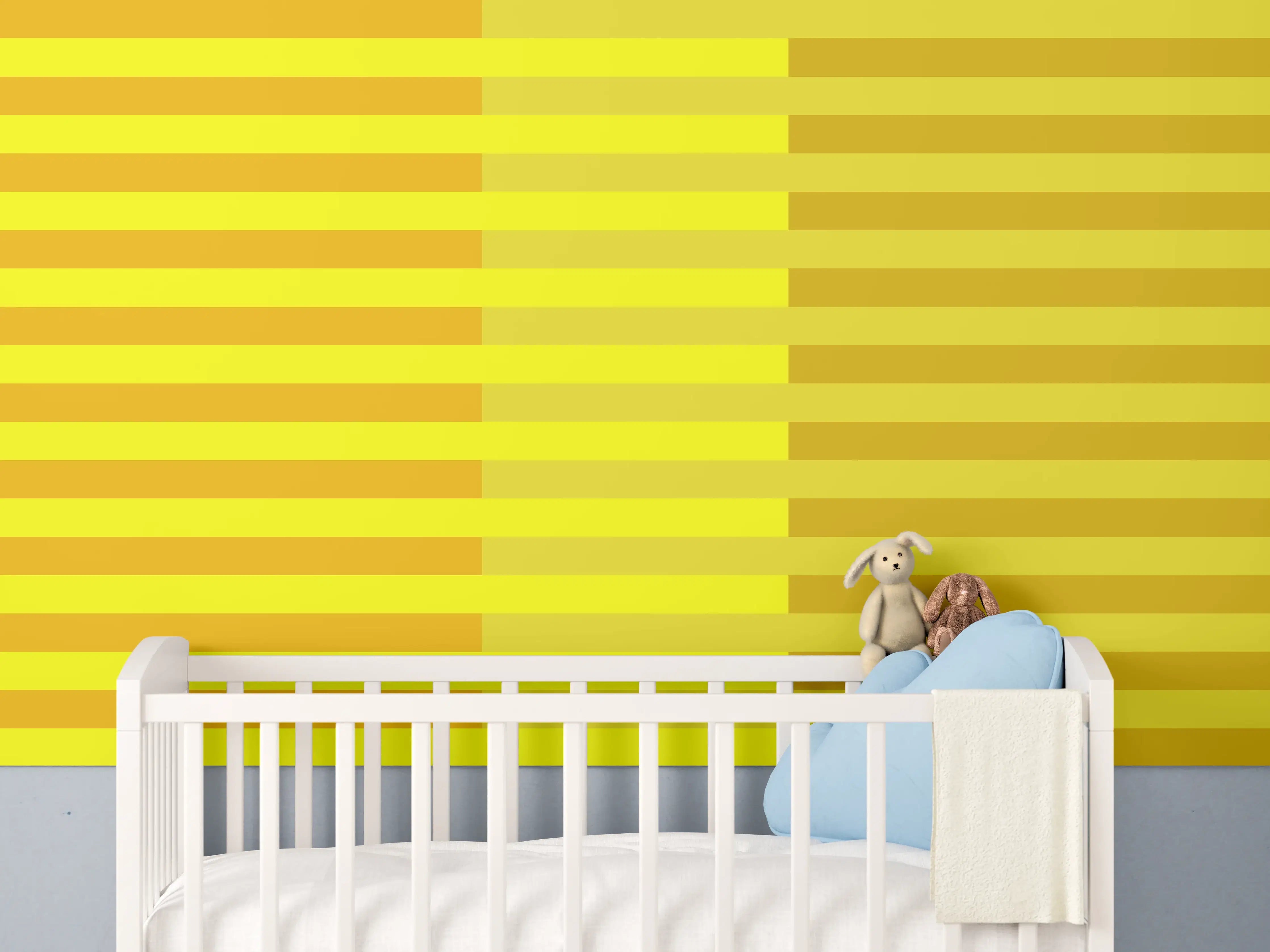 Babyzimmer Wandgestaltung - The Yellows - Multy Stripes - Lemon