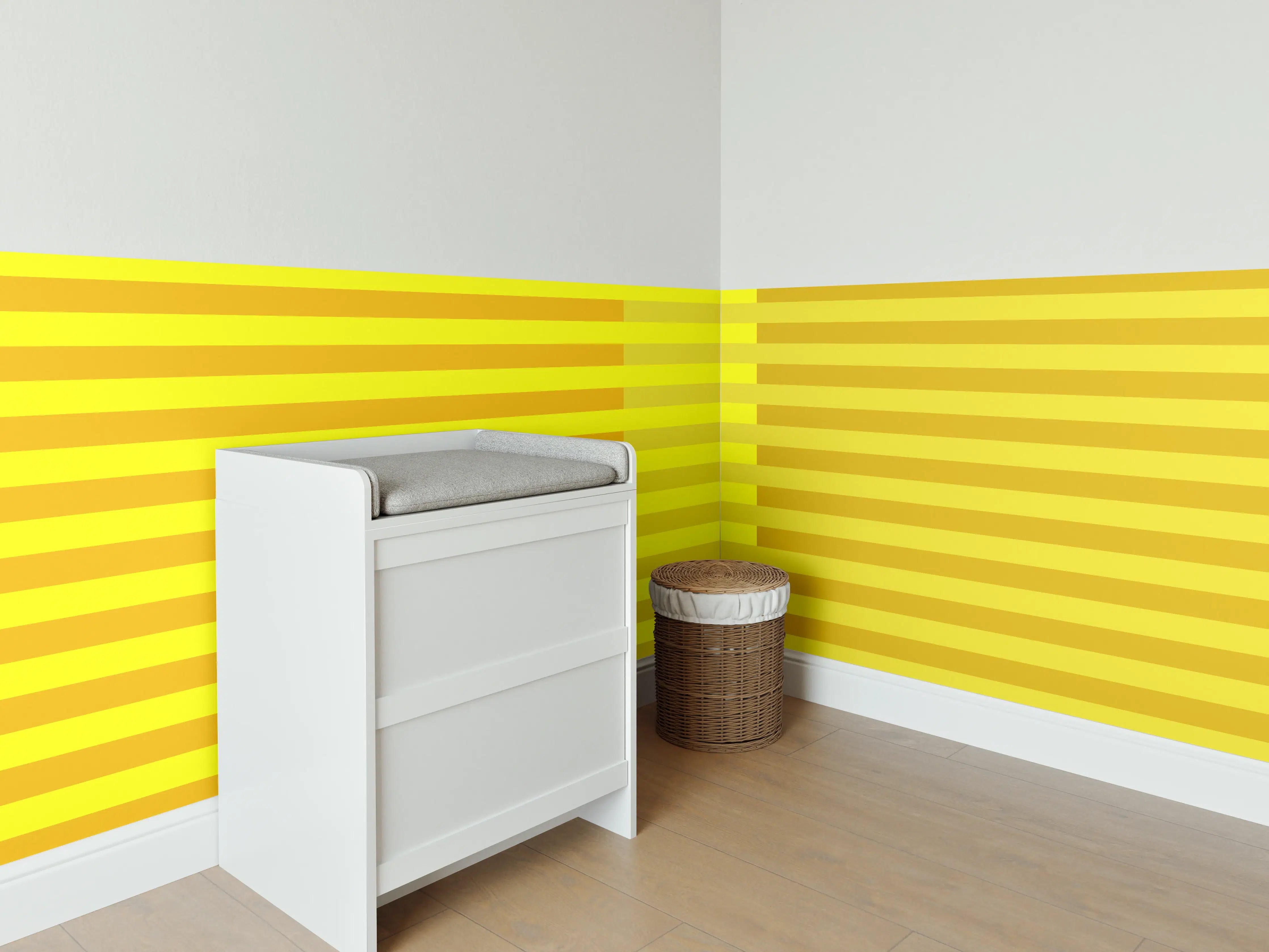 Babyzimmer Wandgestaltung - The Yellows - Multy Stripes - Lemon