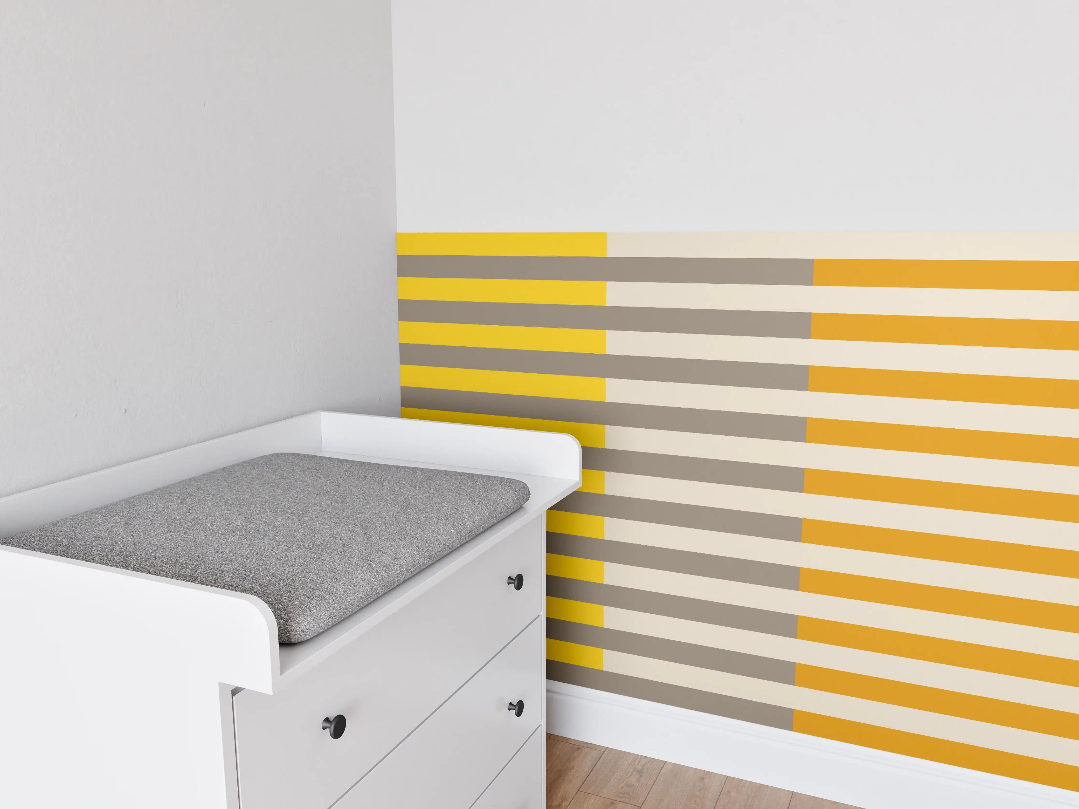Babyzimmer Wandgestaltung - The Yellows - Multy Stripes - Saffron