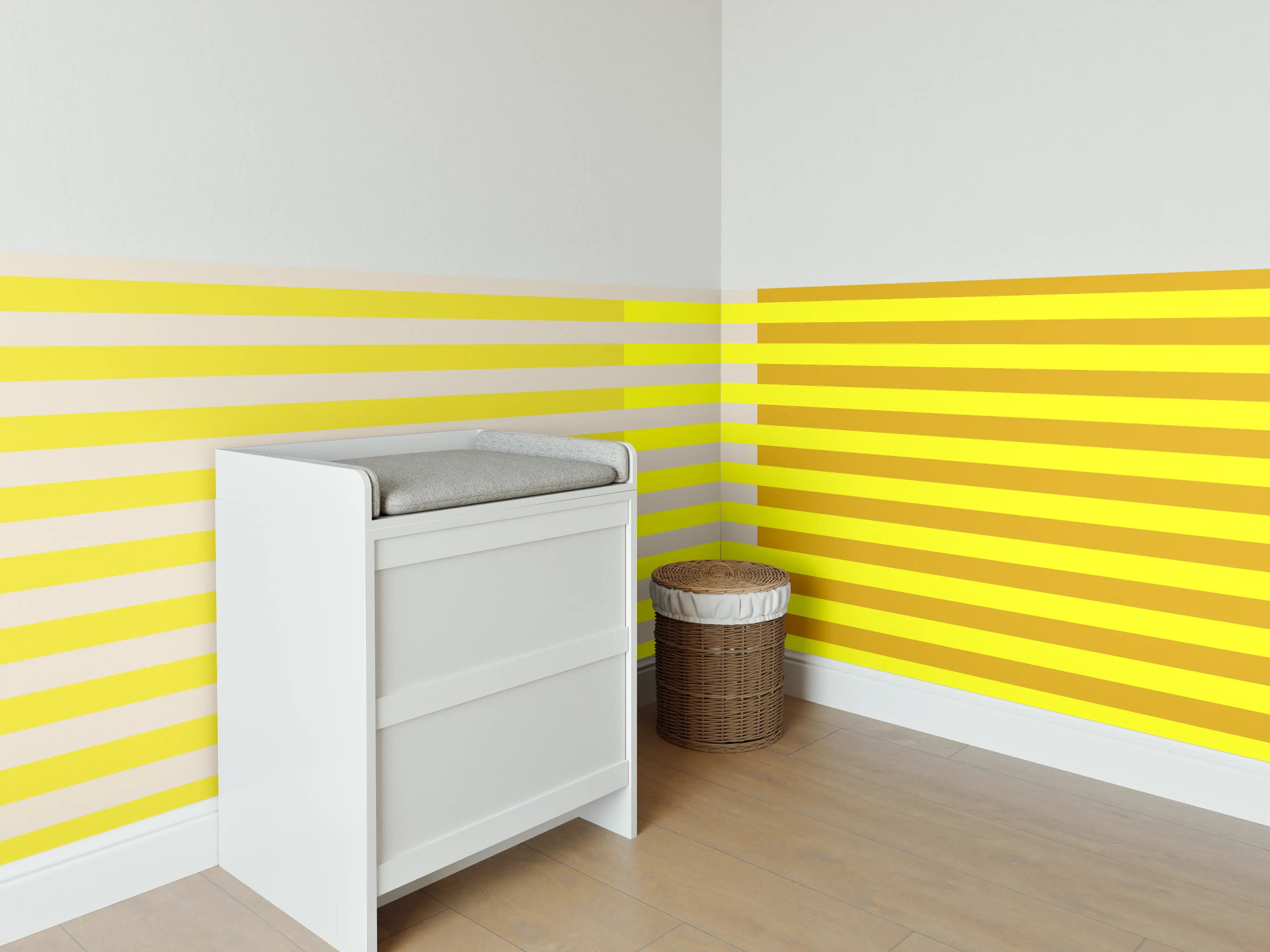 Babyzimmer Wandgestaltung - The Yellows - Multy Stripes - Vanilla
