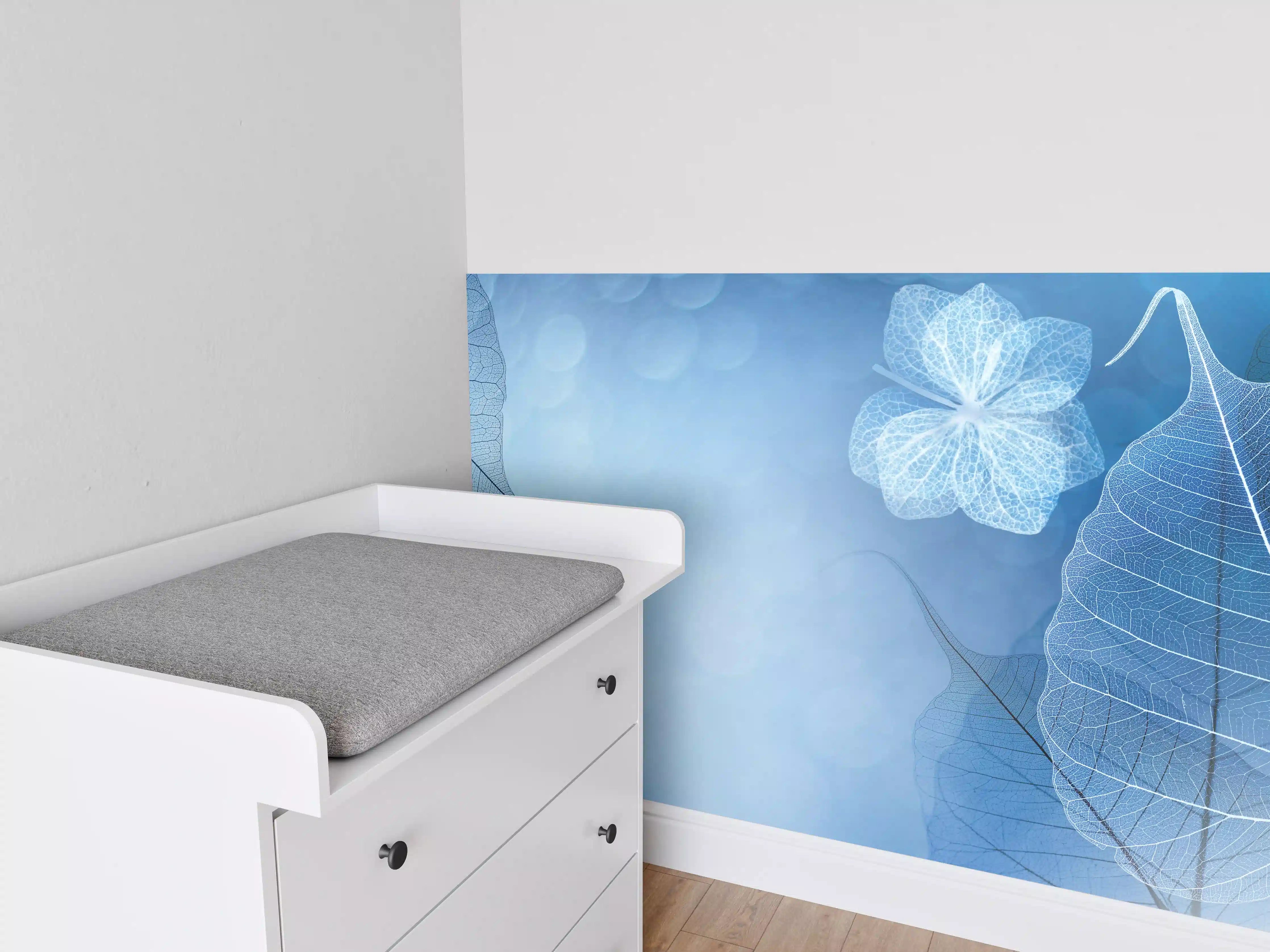 Babyzimmer Wandgestaltung - Transluzente Blattadern Makrofotografie