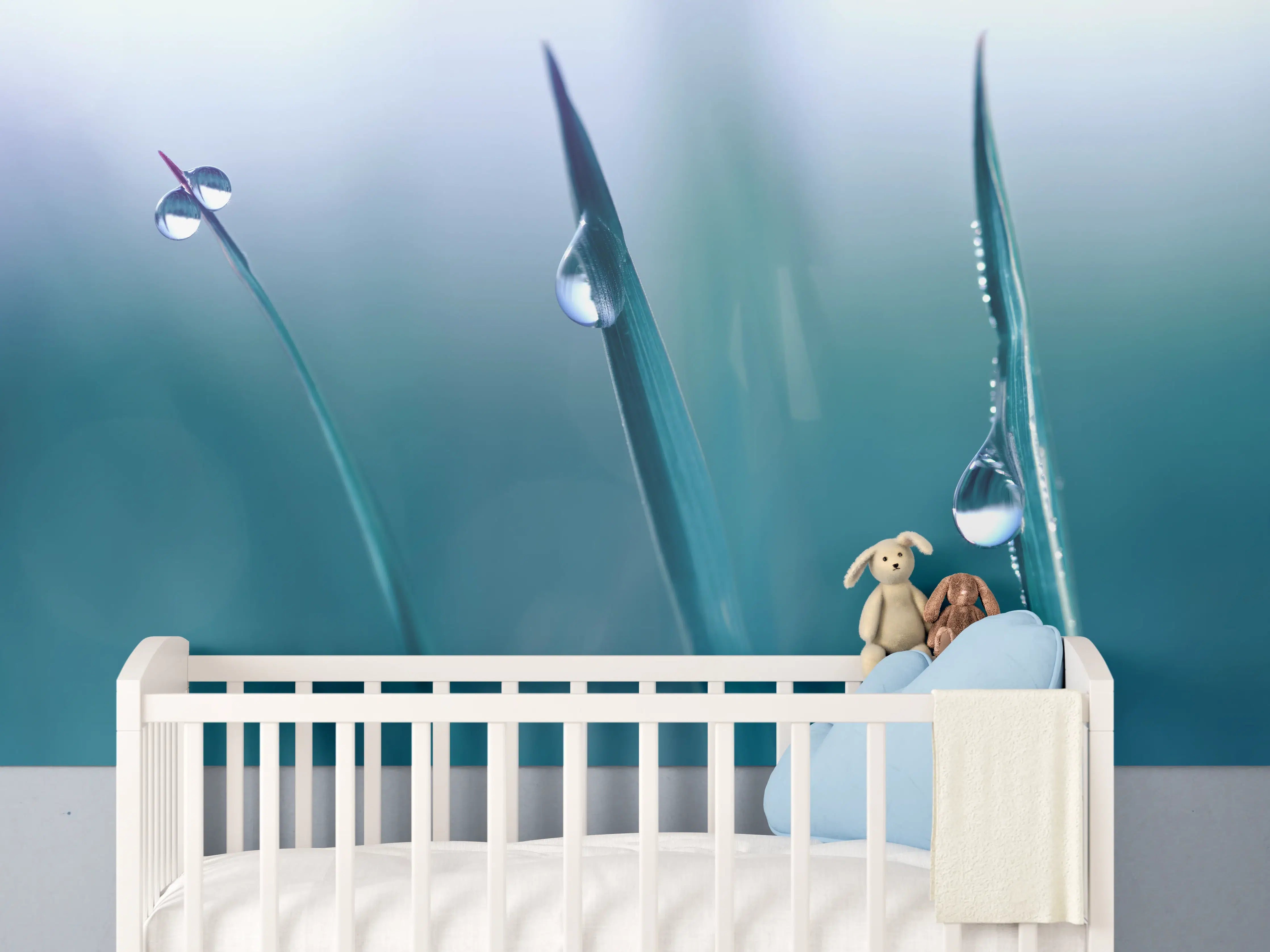 Babyzimmer Wandgestaltung - Transparente Tautropfen