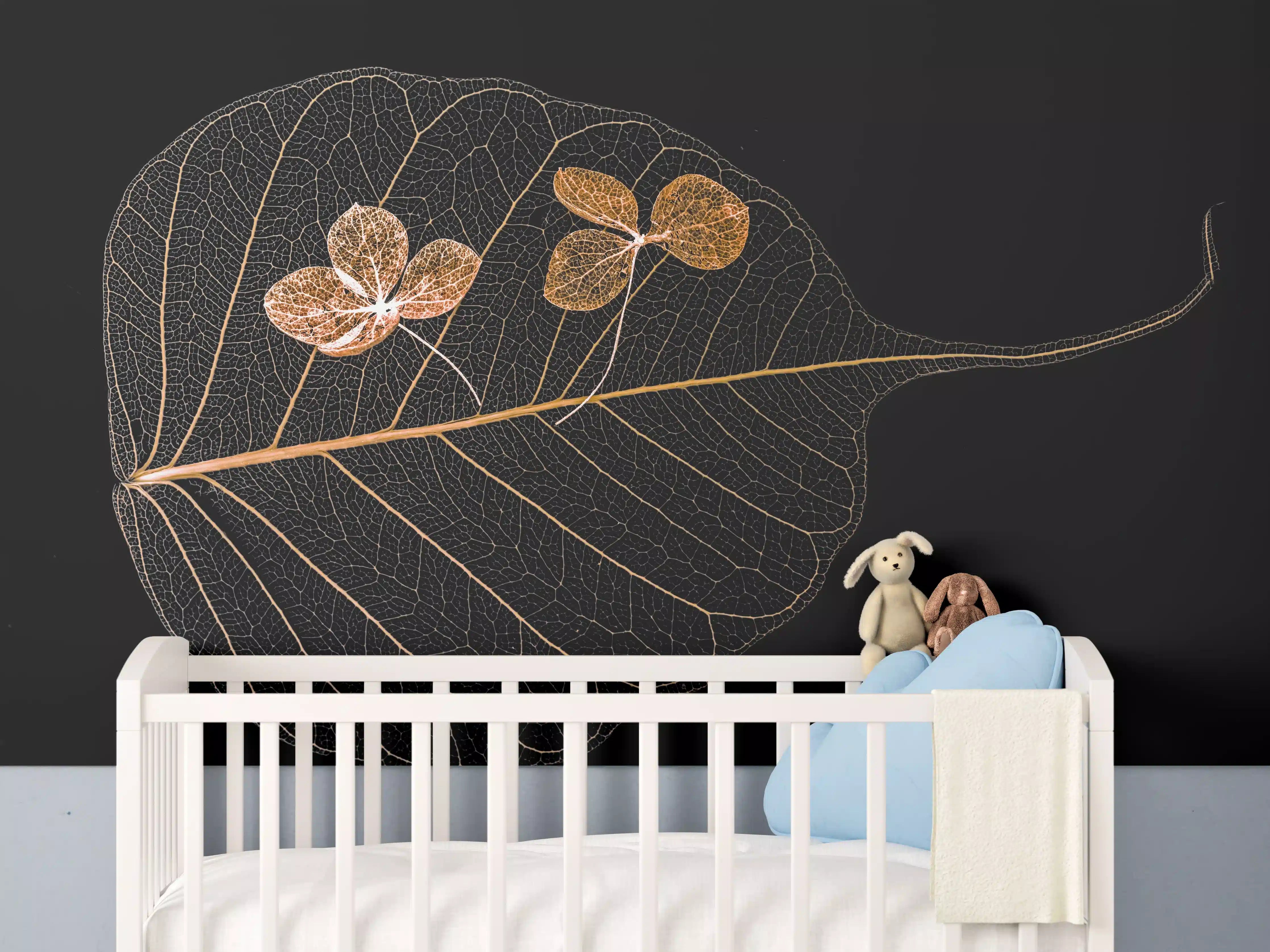 Babyzimmer Wandgestaltung - Trockene Blume im Detail