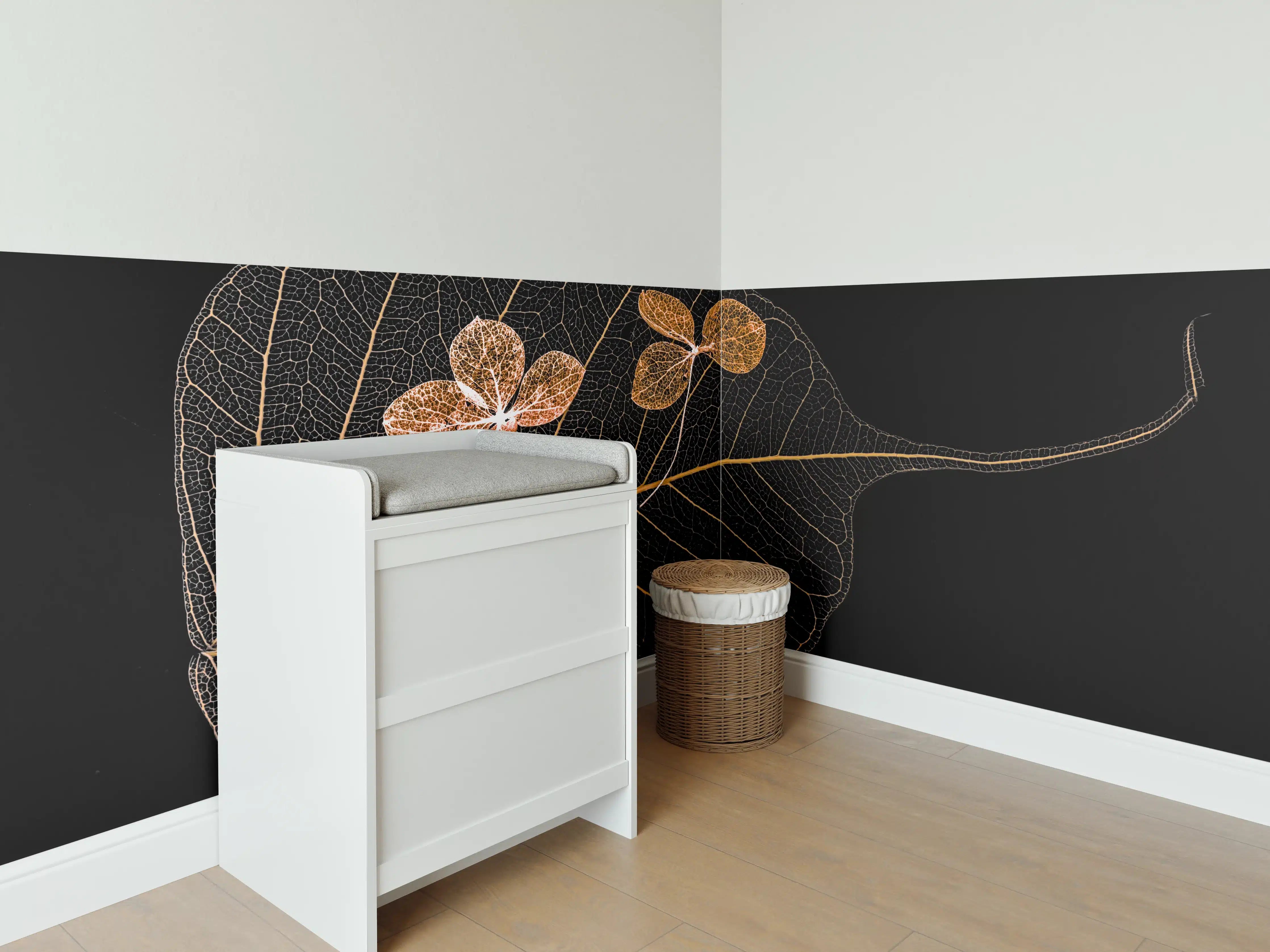 Babyzimmer Wandgestaltung - Trockene Blume im Detail