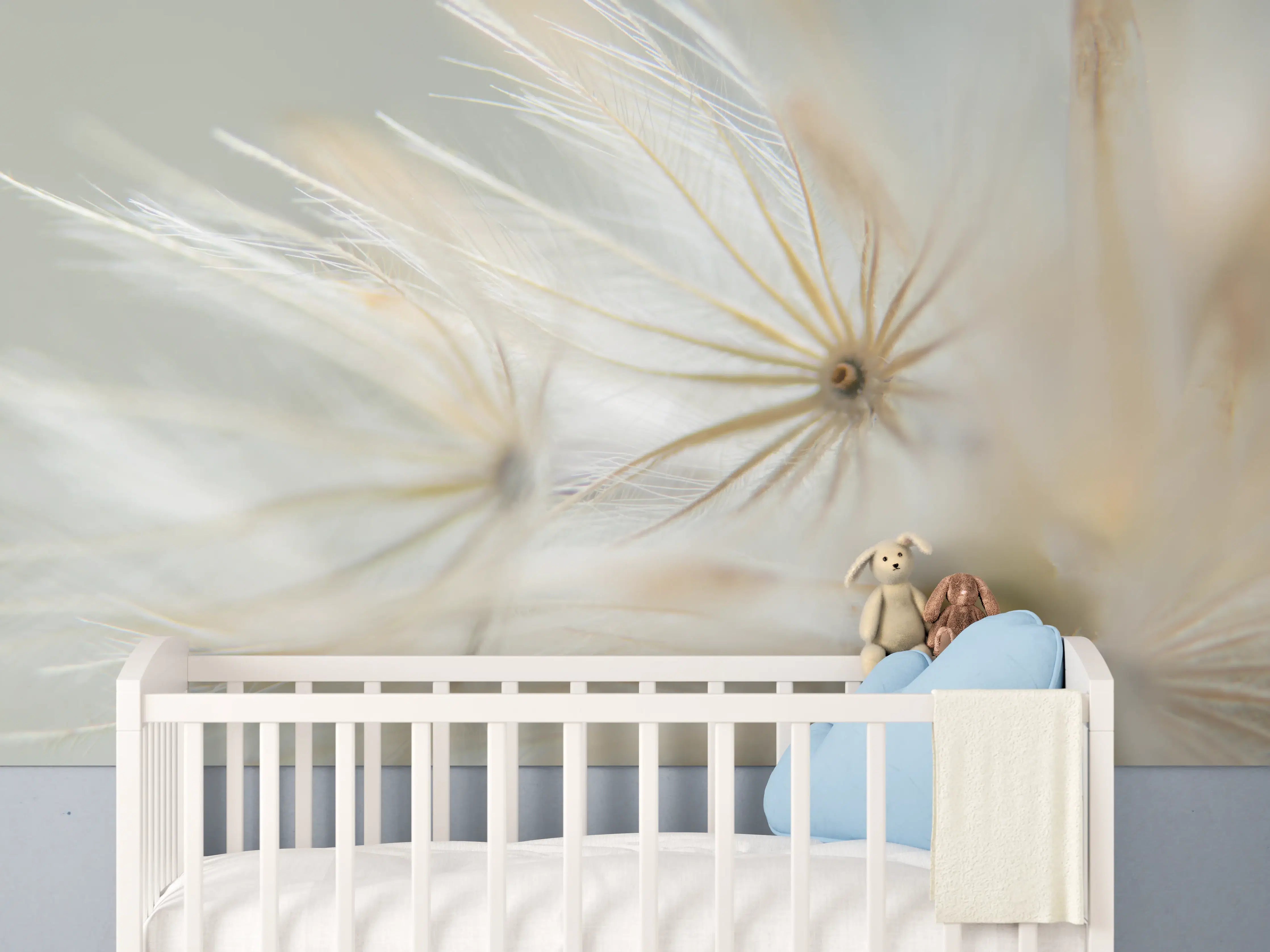Babyzimmer Wandgestaltung - Trockene Wildblumen - Nahaufnahme