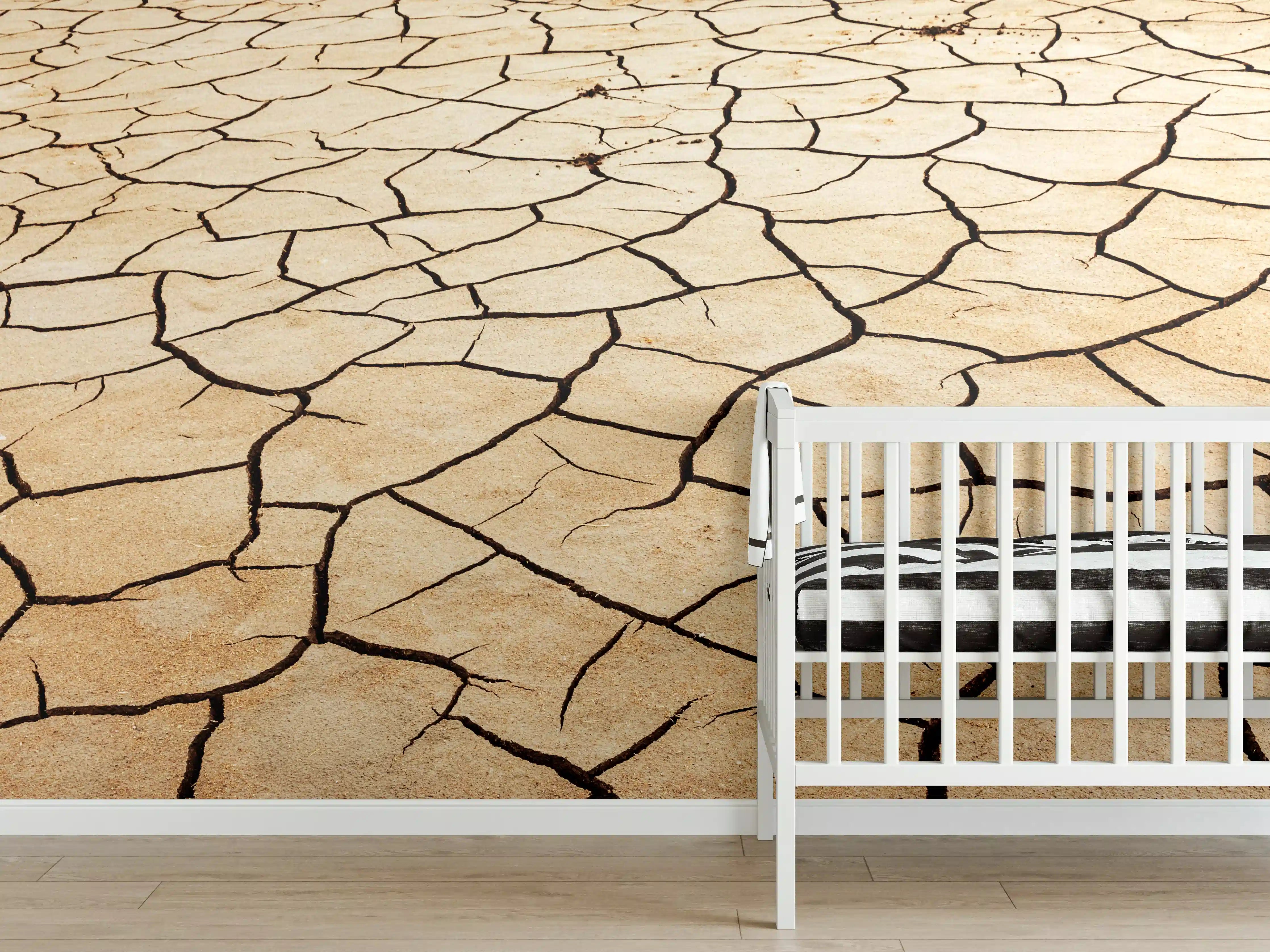 Babyzimmer Wandgestaltung - Trockener Boden mit Rissen