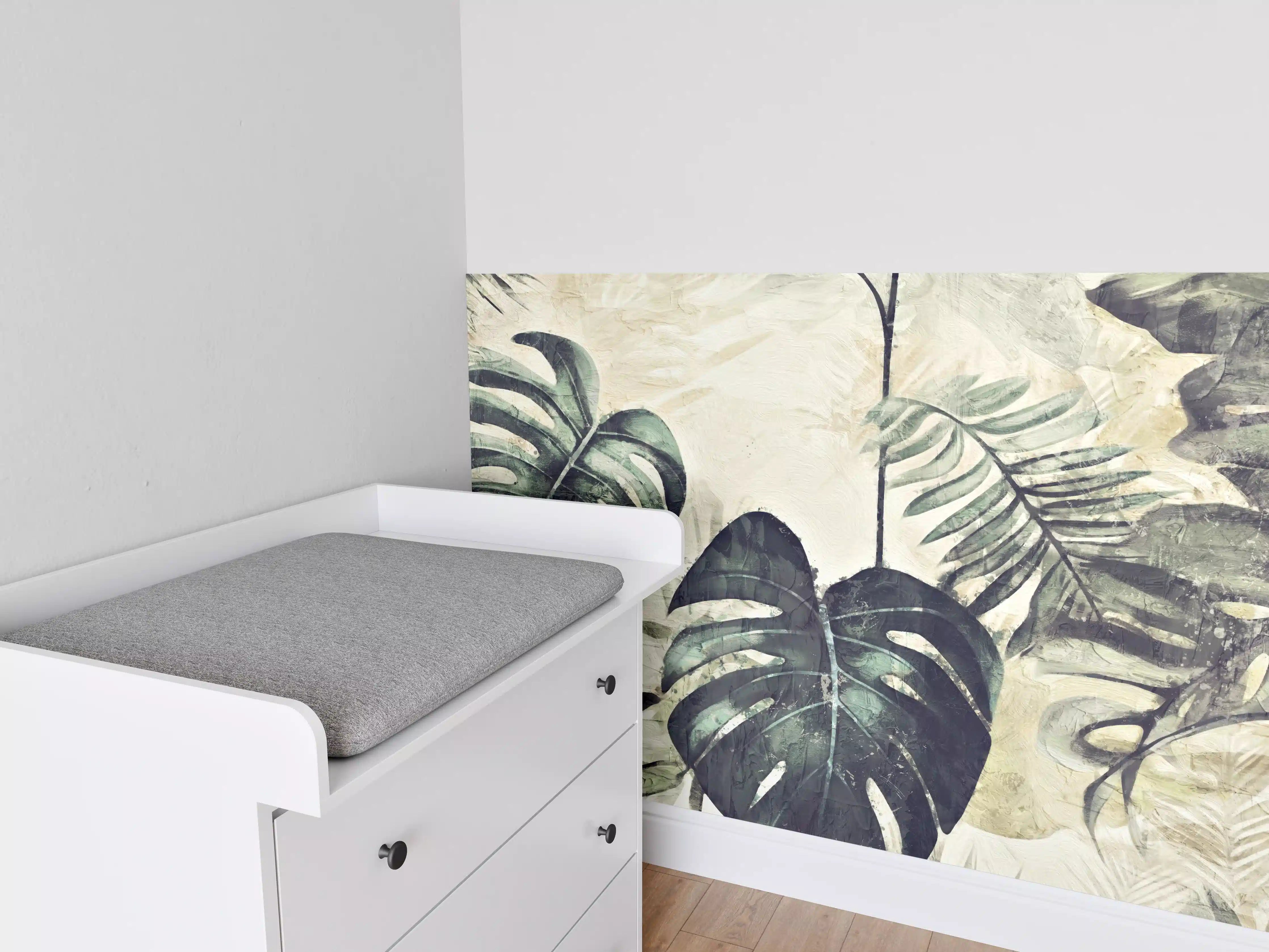 Babyzimmer Wandgestaltung - Tropische Dschungel-Grün-Kunst