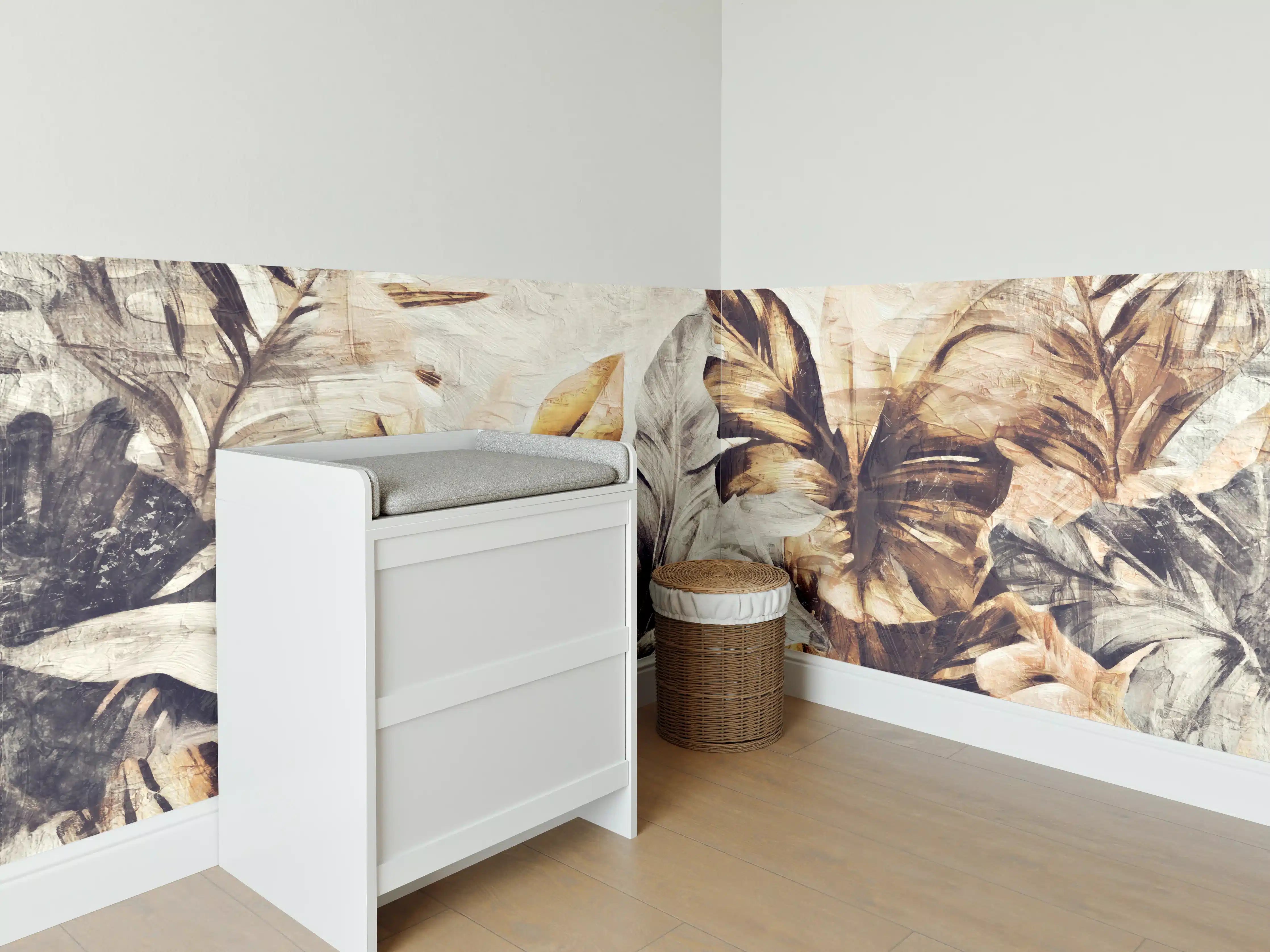 Babyzimmer Wandgestaltung - Tropische Dschungelpanorama-Kunst
