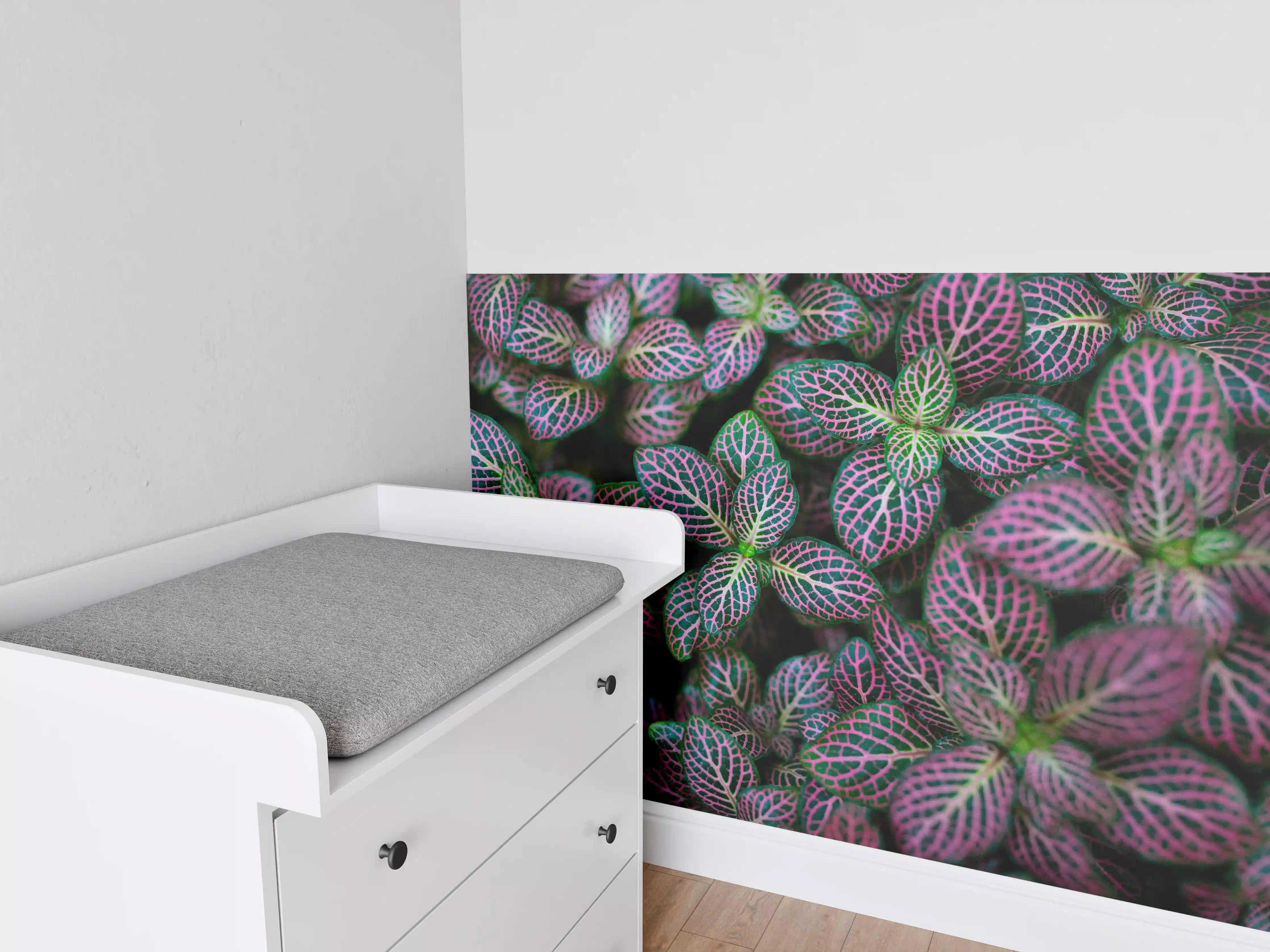 Babyzimmer Wandgestaltung - Tropische Pflanzen Bunte Textur
