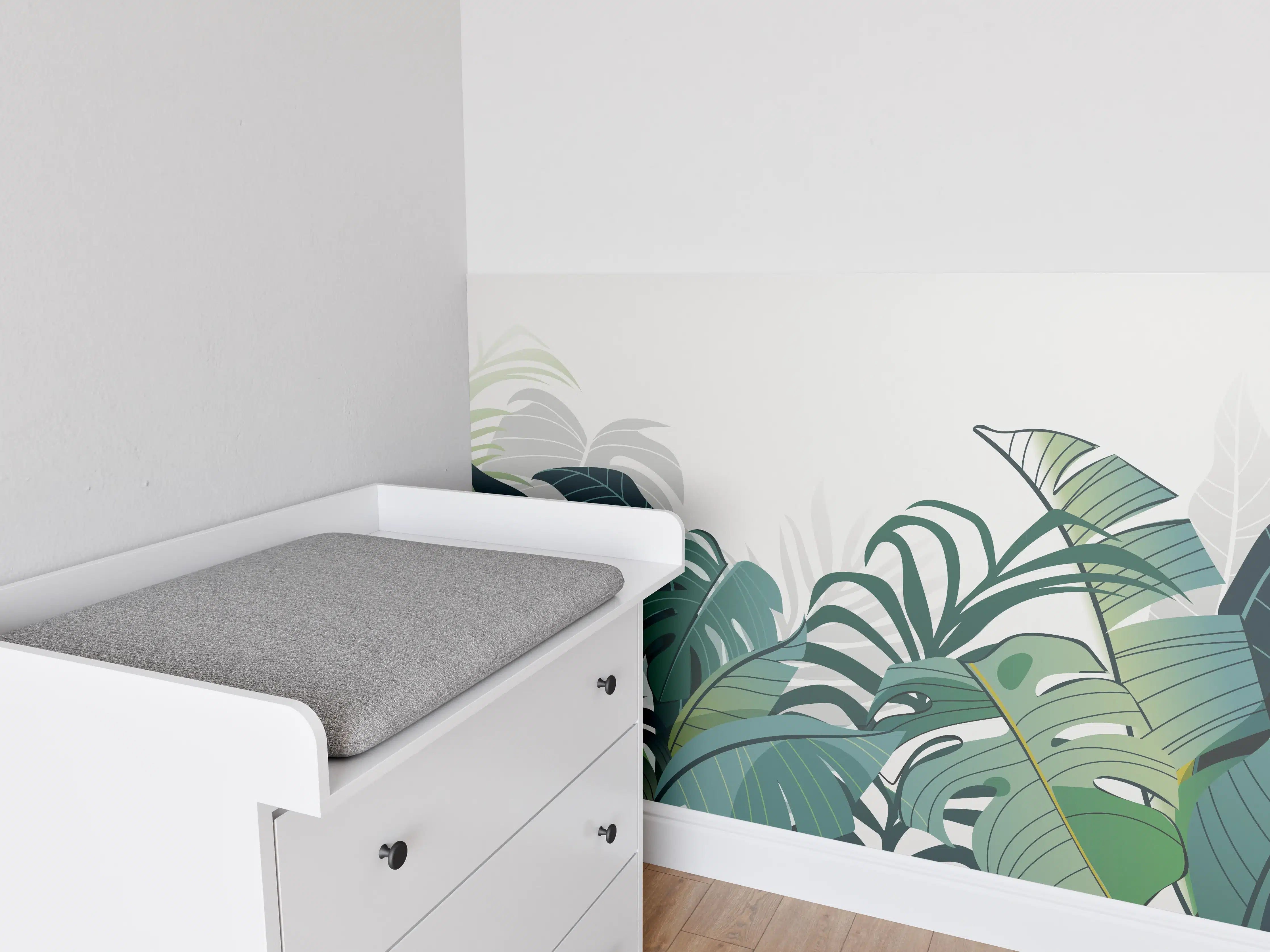 Babyzimmer Wandgestaltung - Tropische Pflanzen Illustration