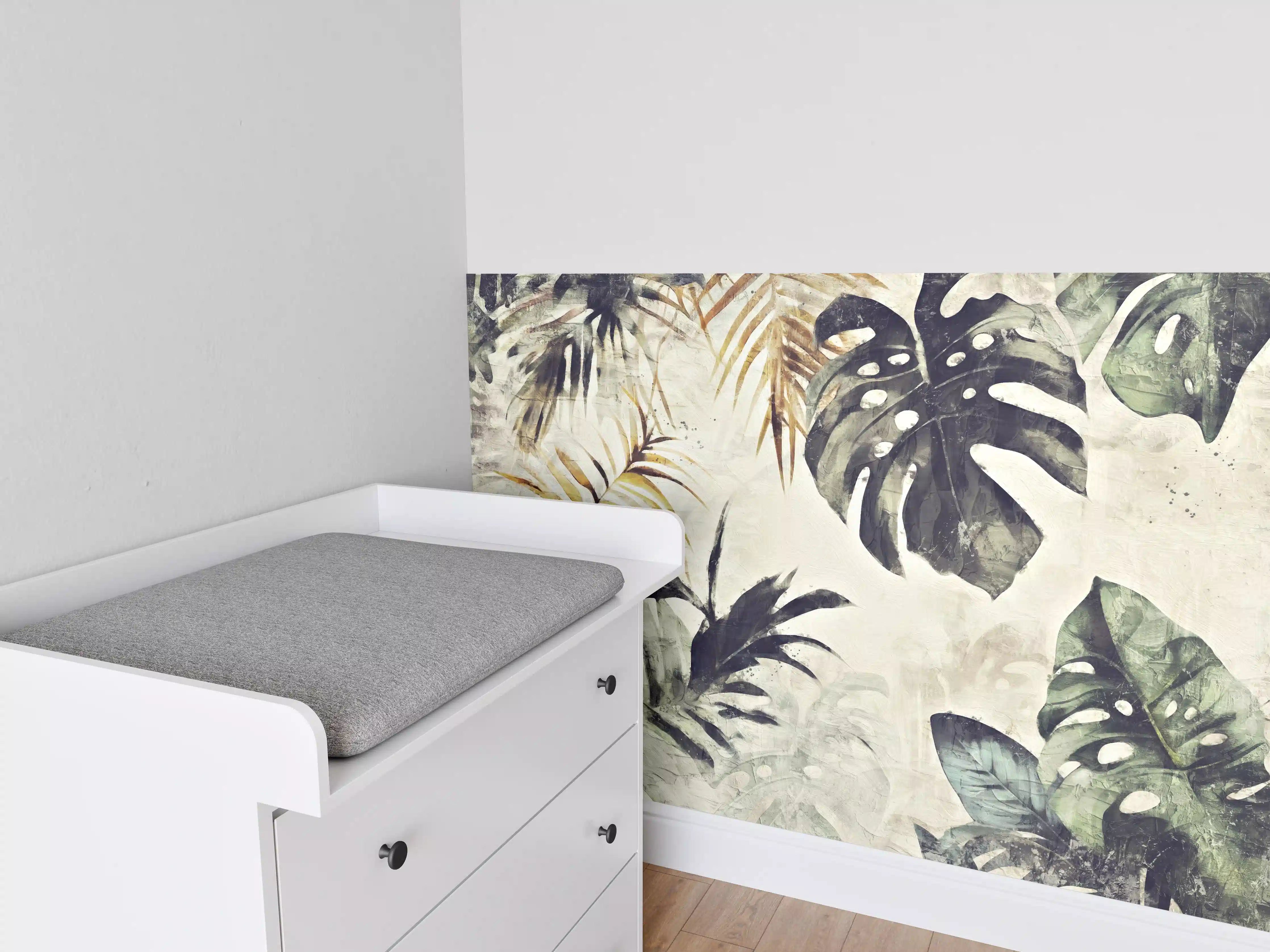 Babyzimmer Wandgestaltung - Tropische Pflanzen in Wasserfarben