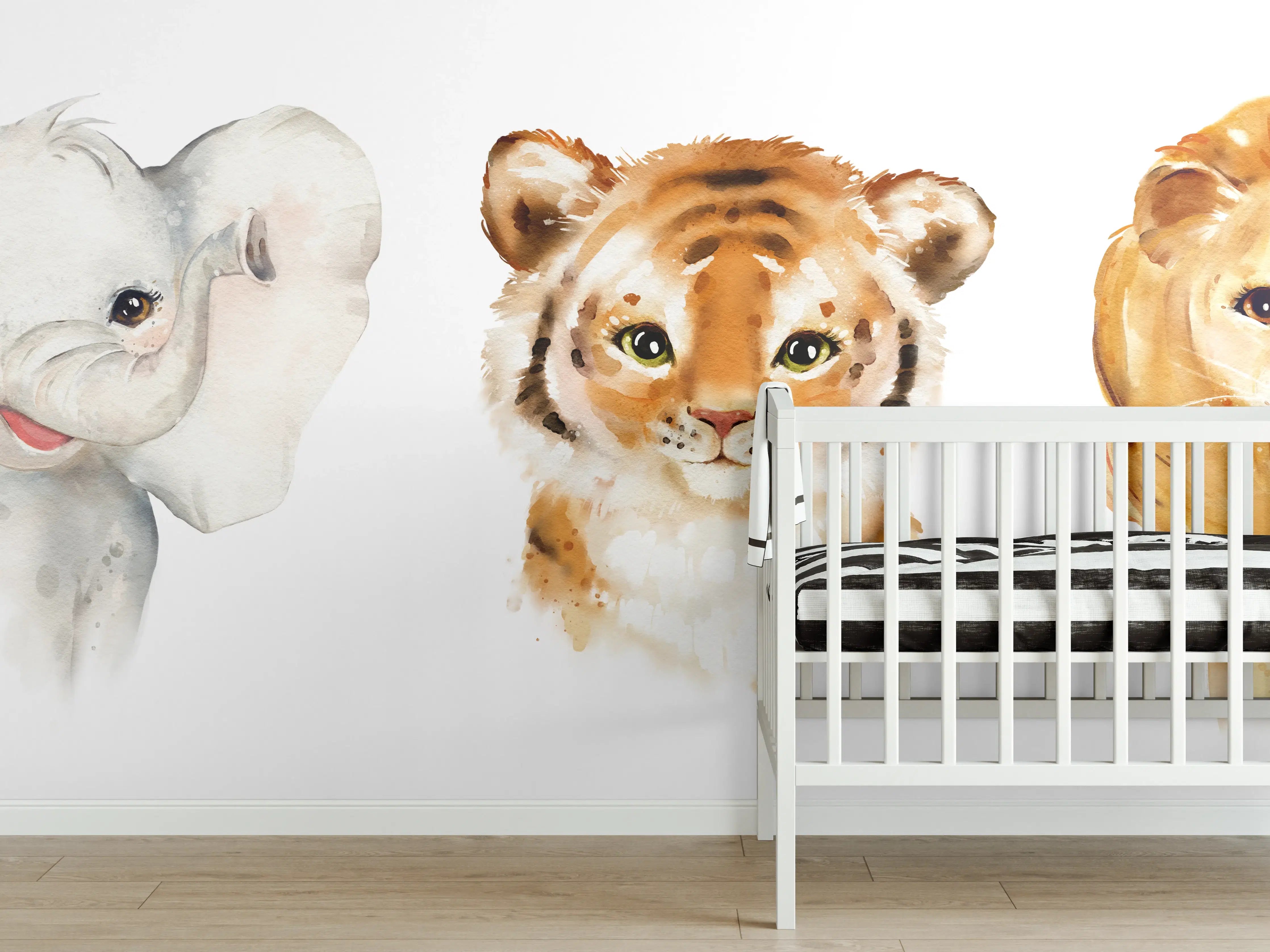 Babyzimmer Wandgestaltung - Tropische Tiere