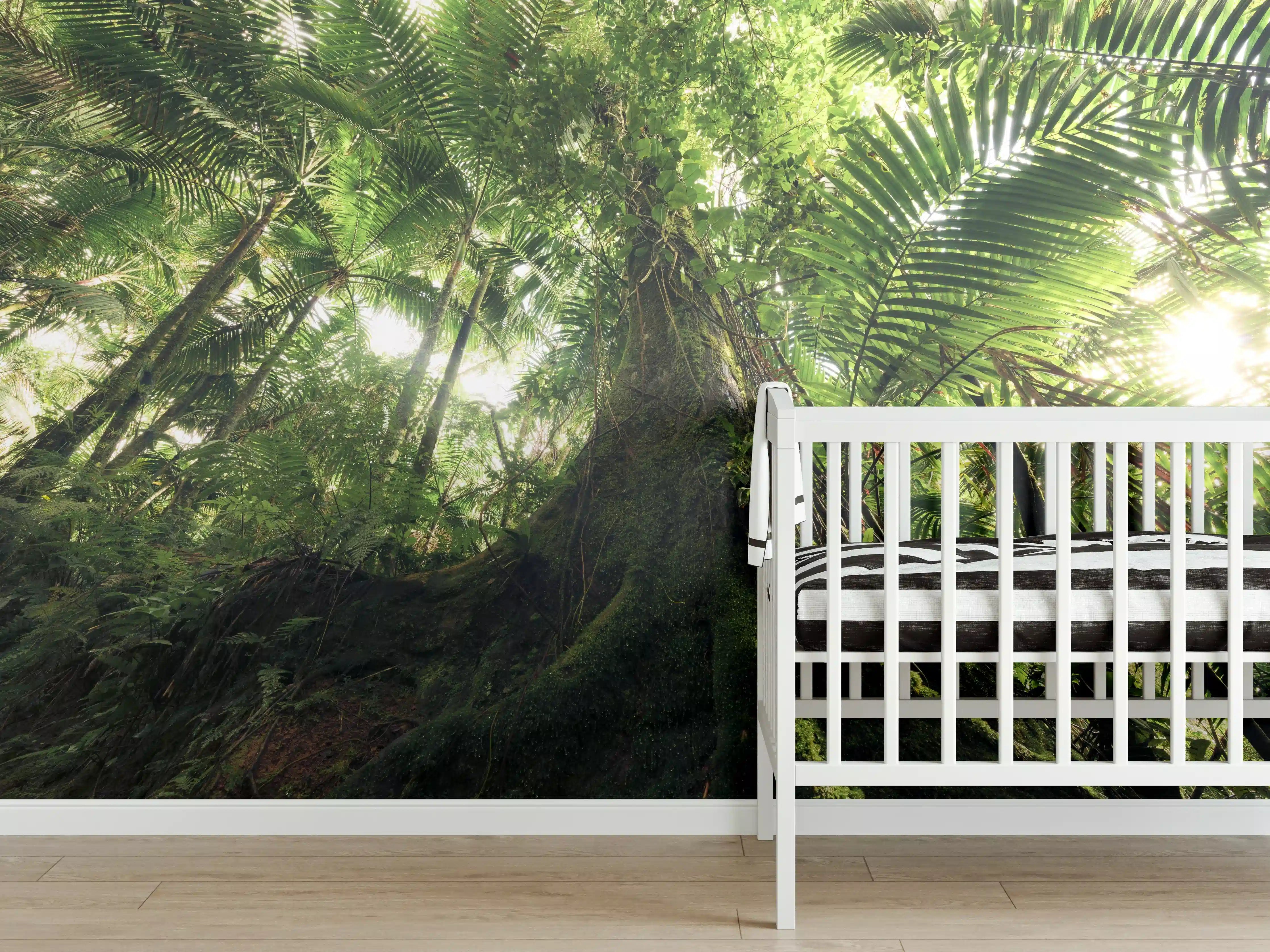 Babyzimmer Wandgestaltung - Tropischer Dschungel Wald