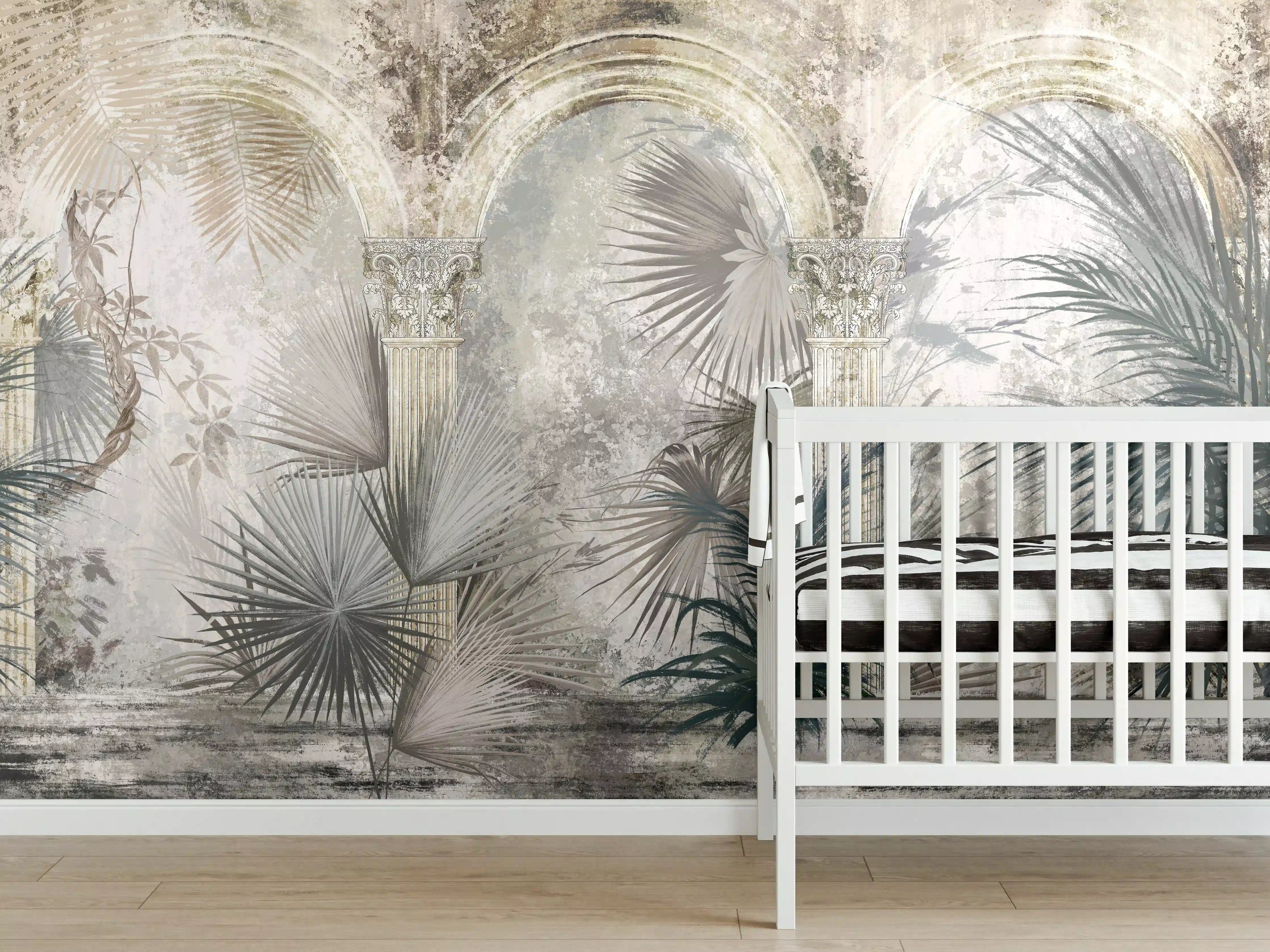 Babyzimmer Wandgestaltung - Tropischer Wald - Zeichnung