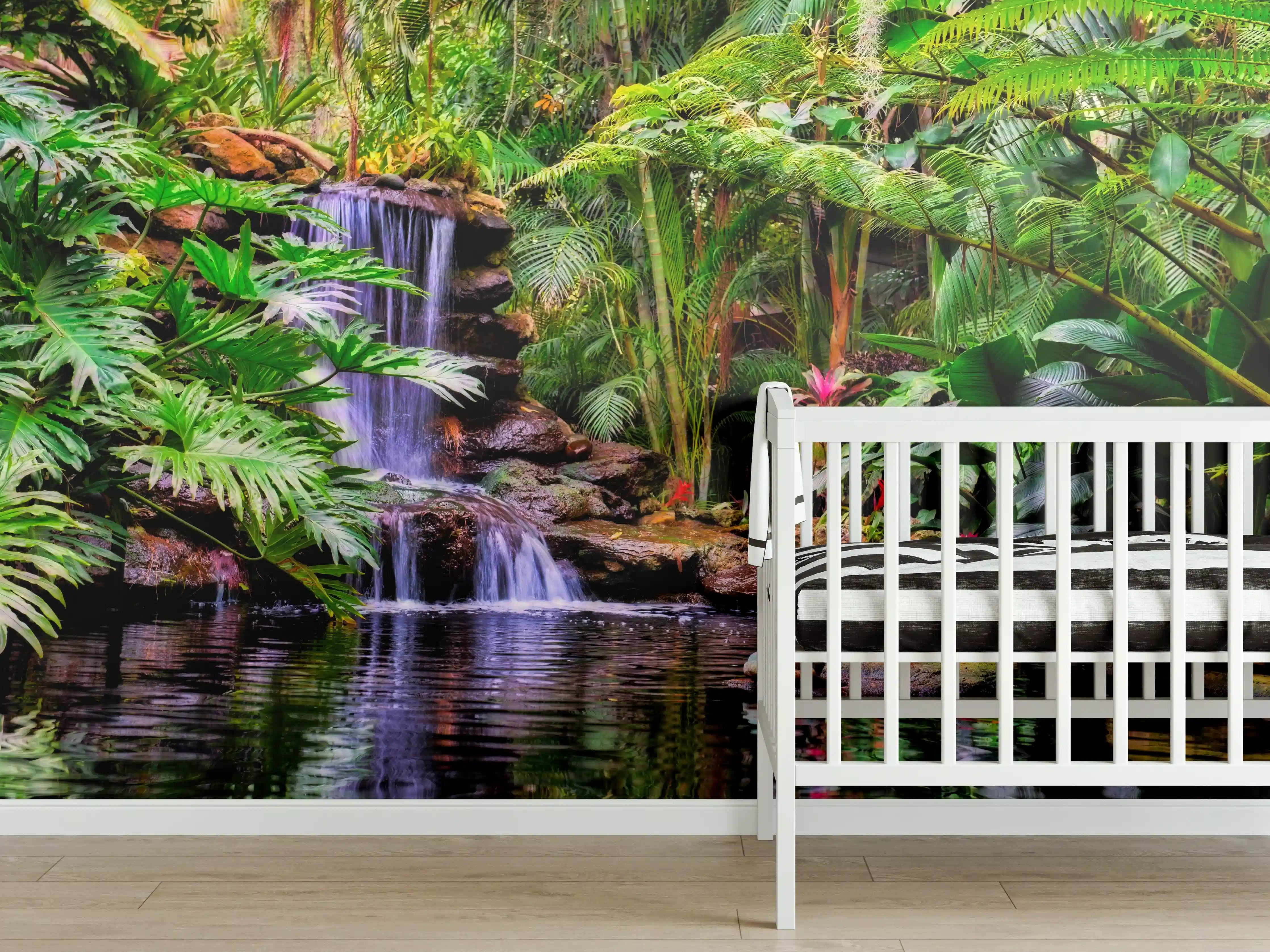 Babyzimmer Wandgestaltung - Tropischer Wasserfall