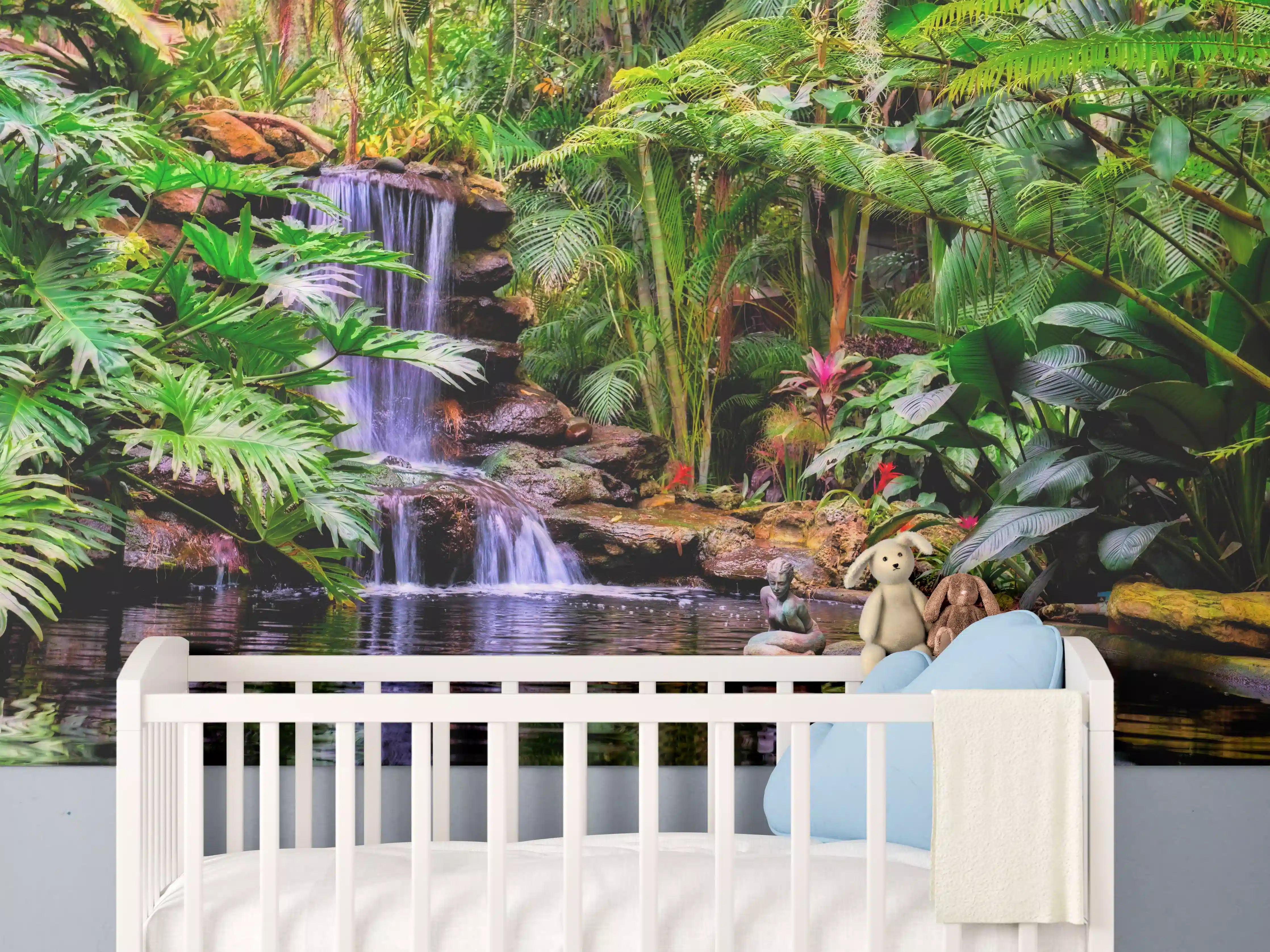 Babyzimmer Wandgestaltung - Tropischer Wasserfall