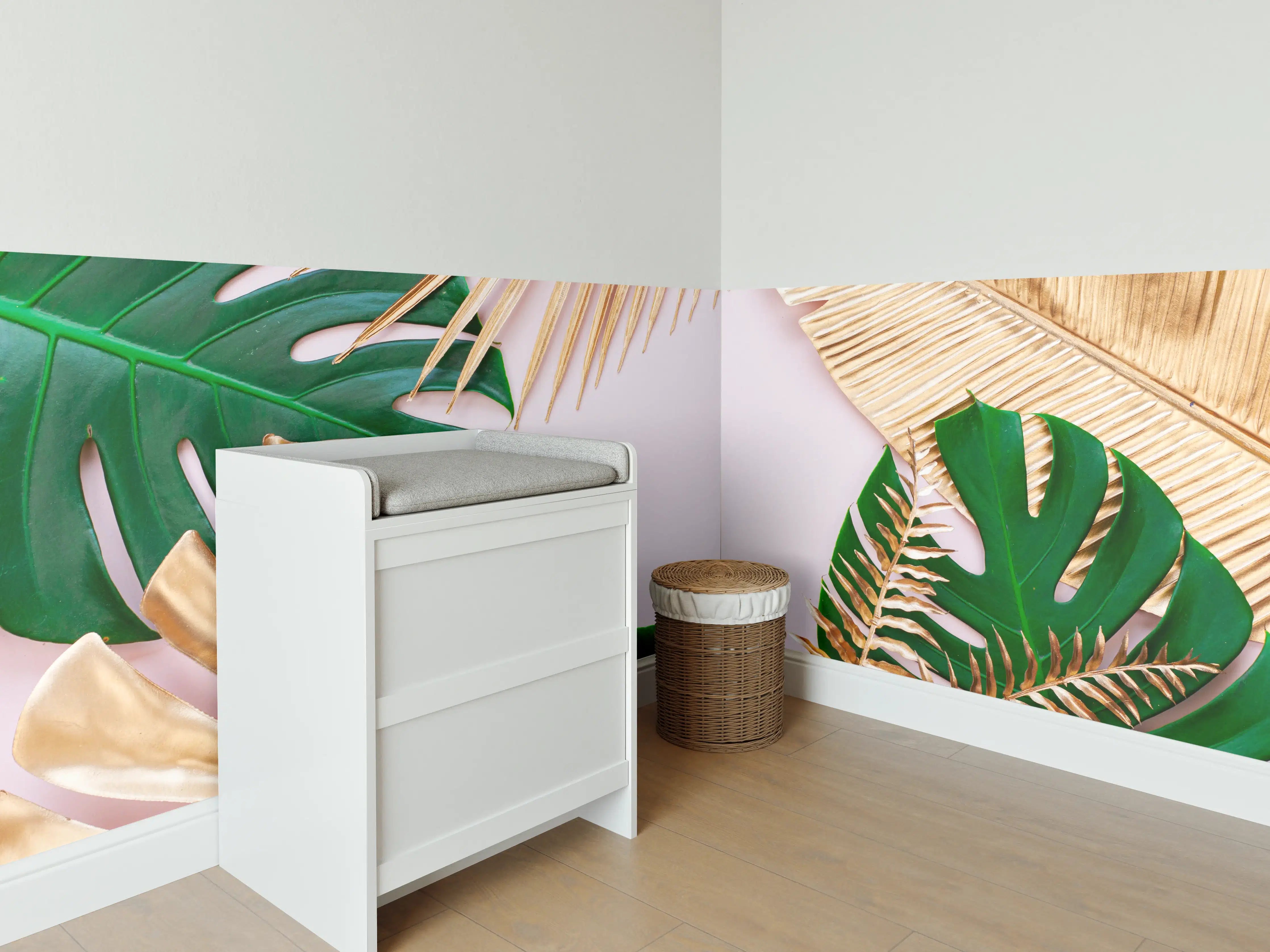 Babyzimmer Wandgestaltung - Tropisches Blätter Design - Floral