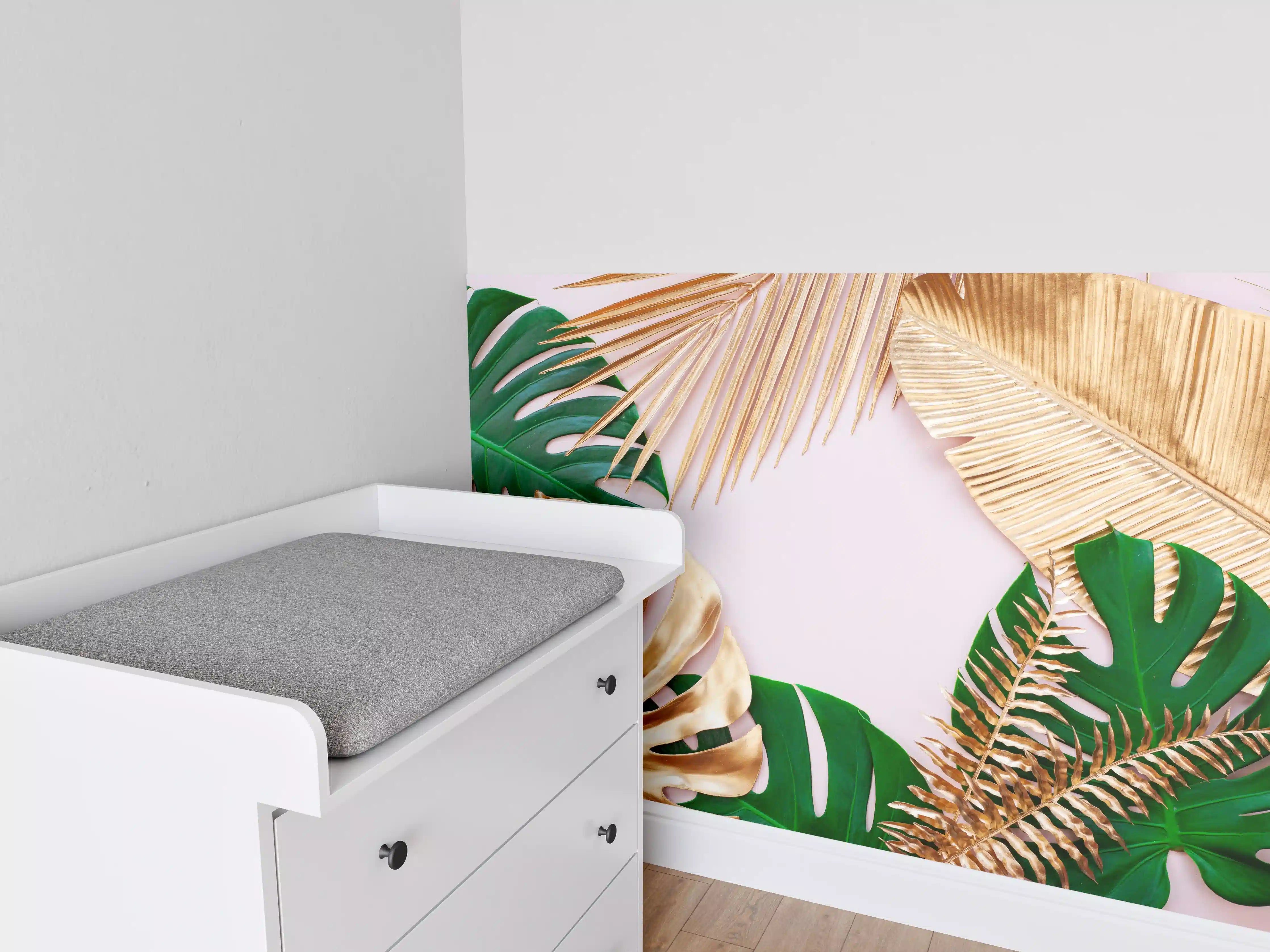 Babyzimmer Wandgestaltung - Tropisches Blätter Design - Floral