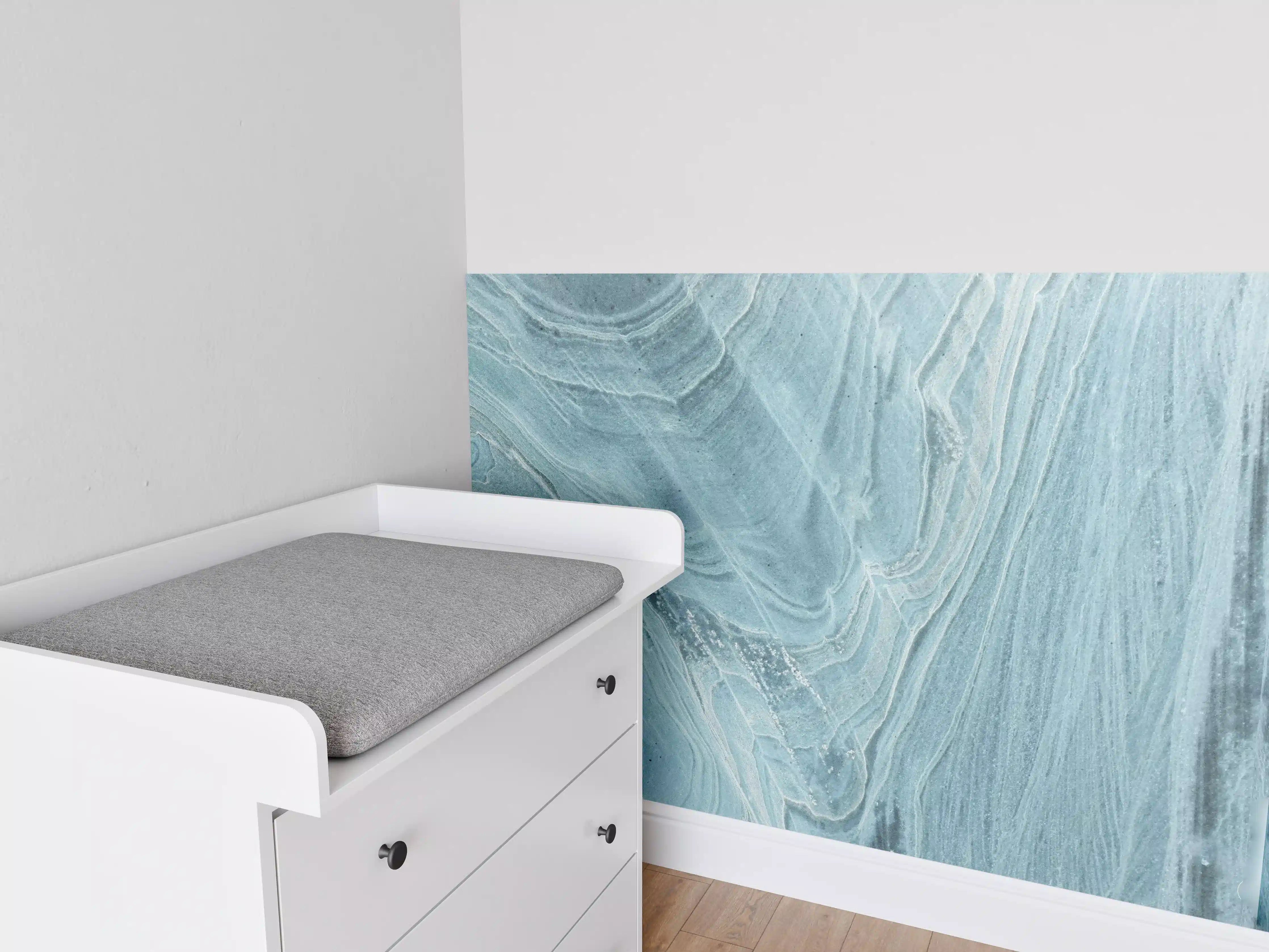 Babyzimmer Wandgestaltung - Türkis-Weißer Marmor