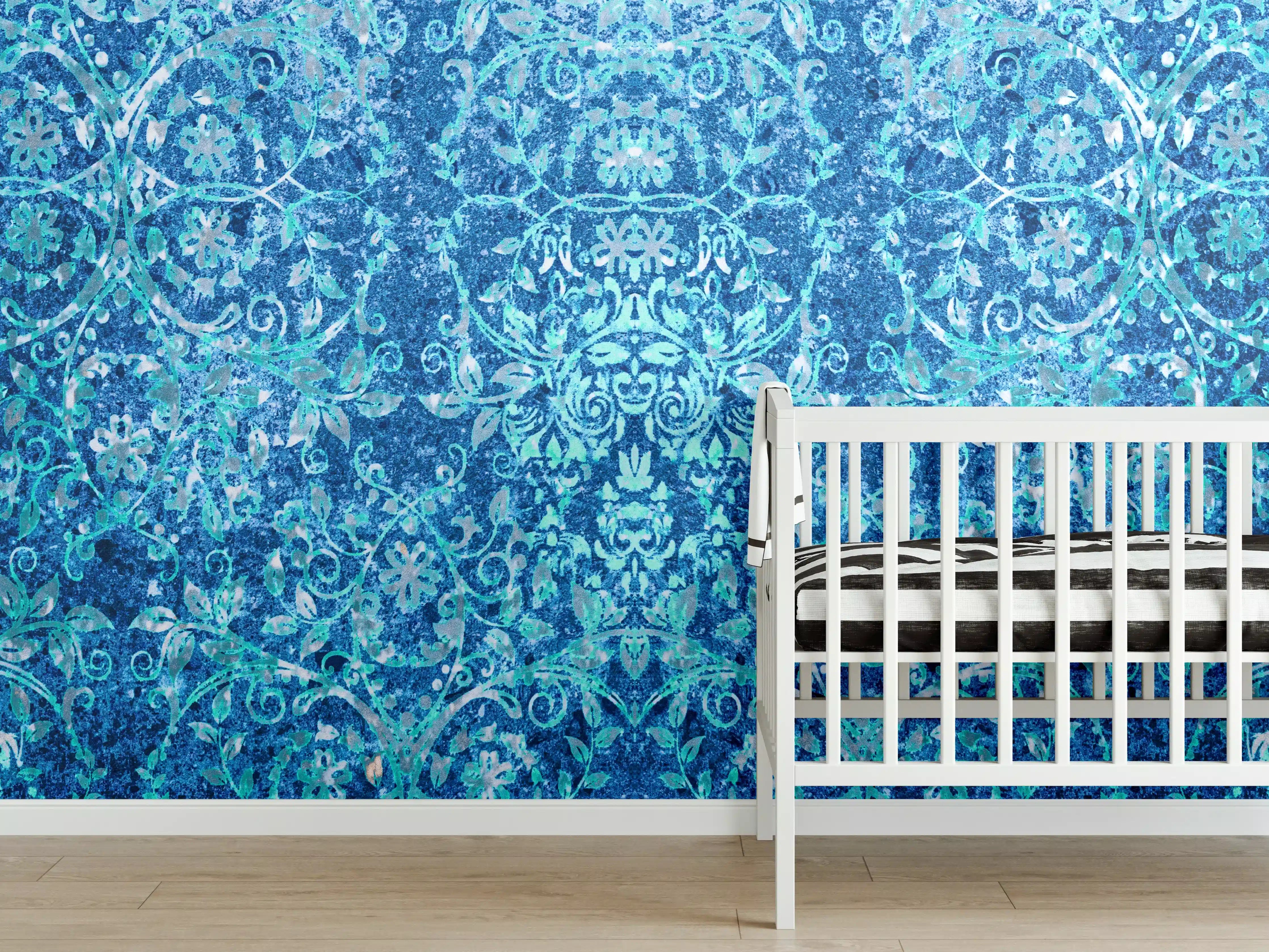 Babyzimmer Wandgestaltung - Türkise Aquamarin Wand Textur