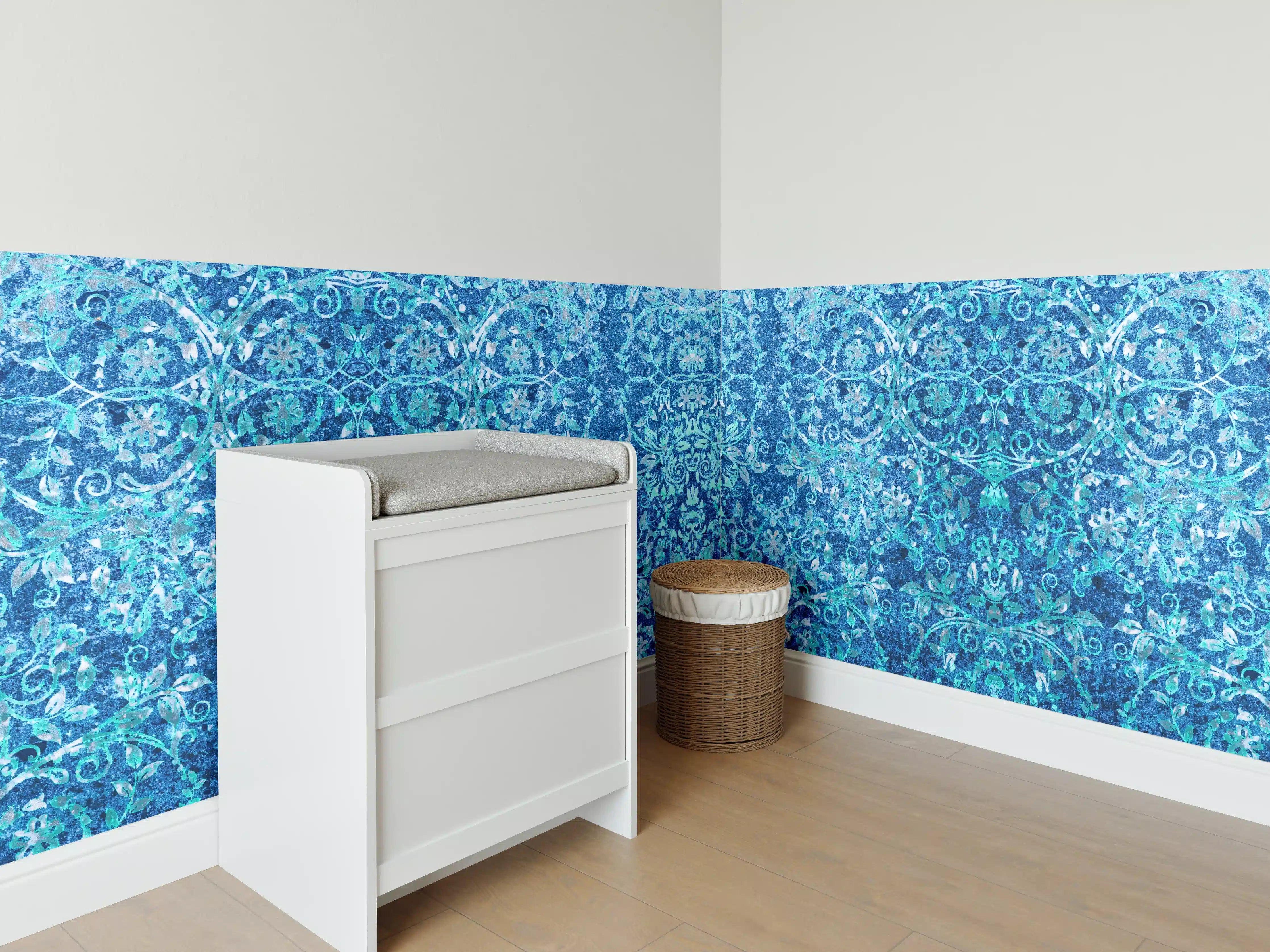 Babyzimmer Wandgestaltung - Türkise Aquamarin Wand Textur