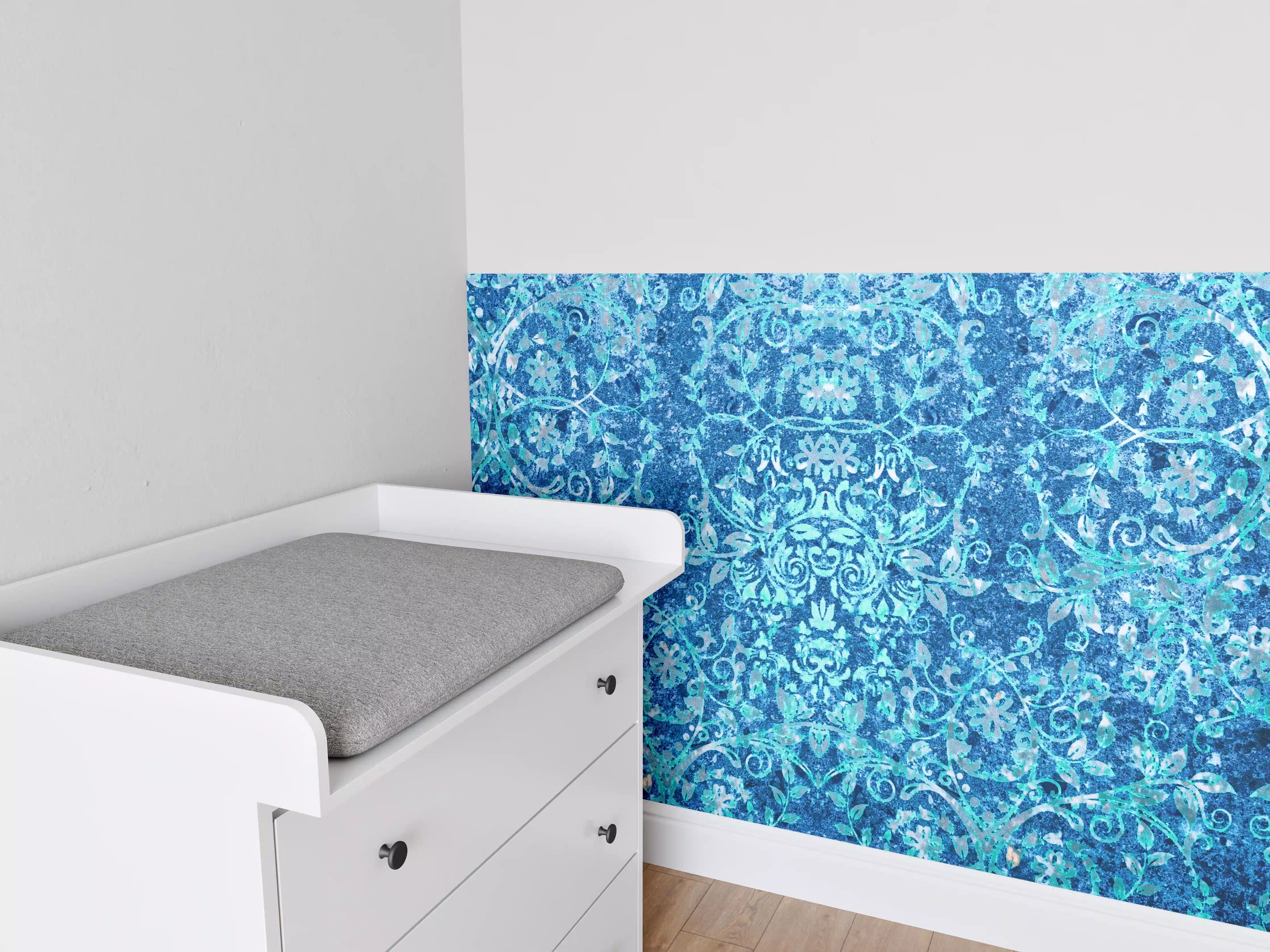 Babyzimmer Wandgestaltung - Türkise Aquamarin Wand Textur