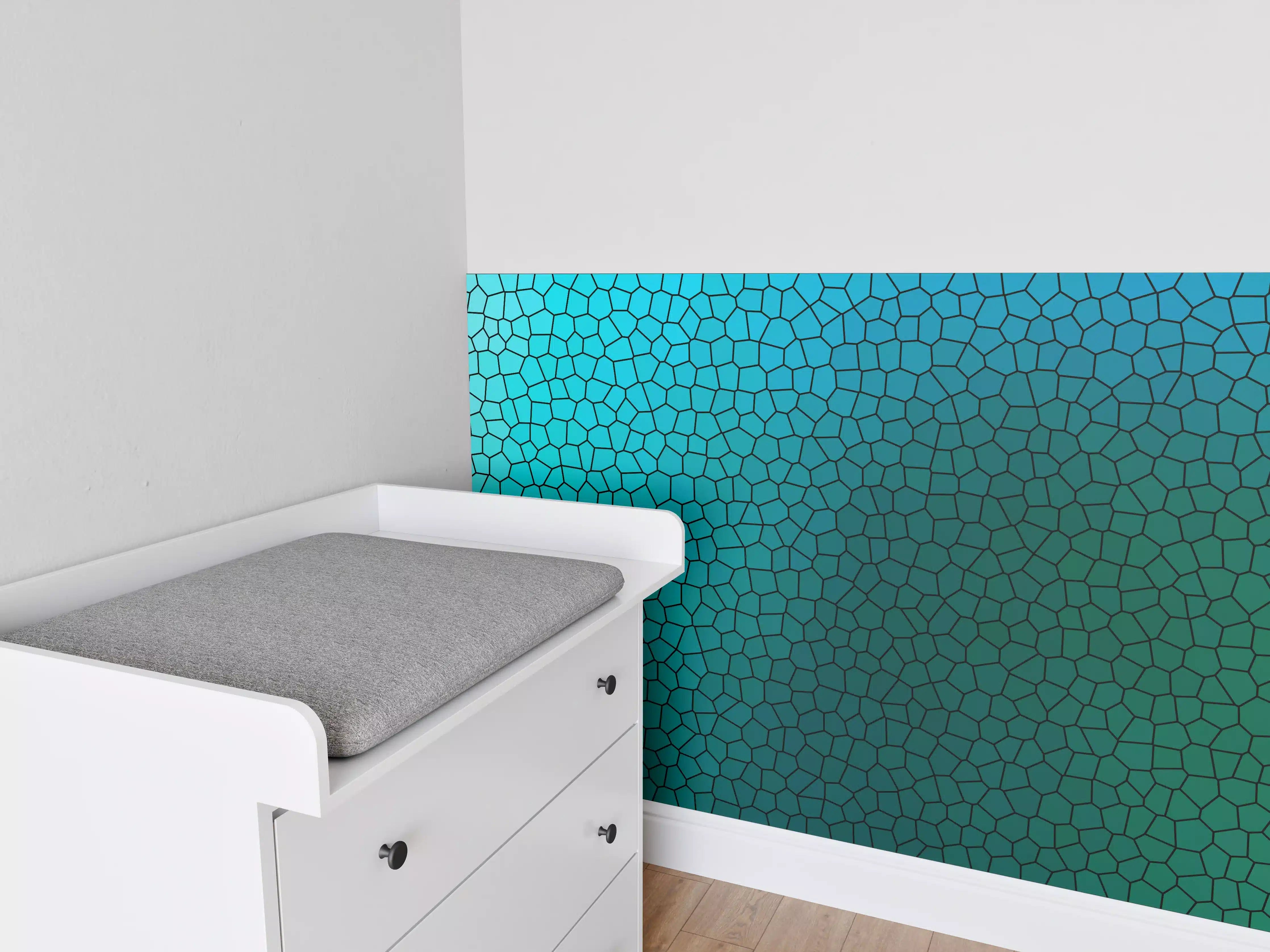Babyzimmer Wandgestaltung - Türkises Fliesenmuster - Mosaik