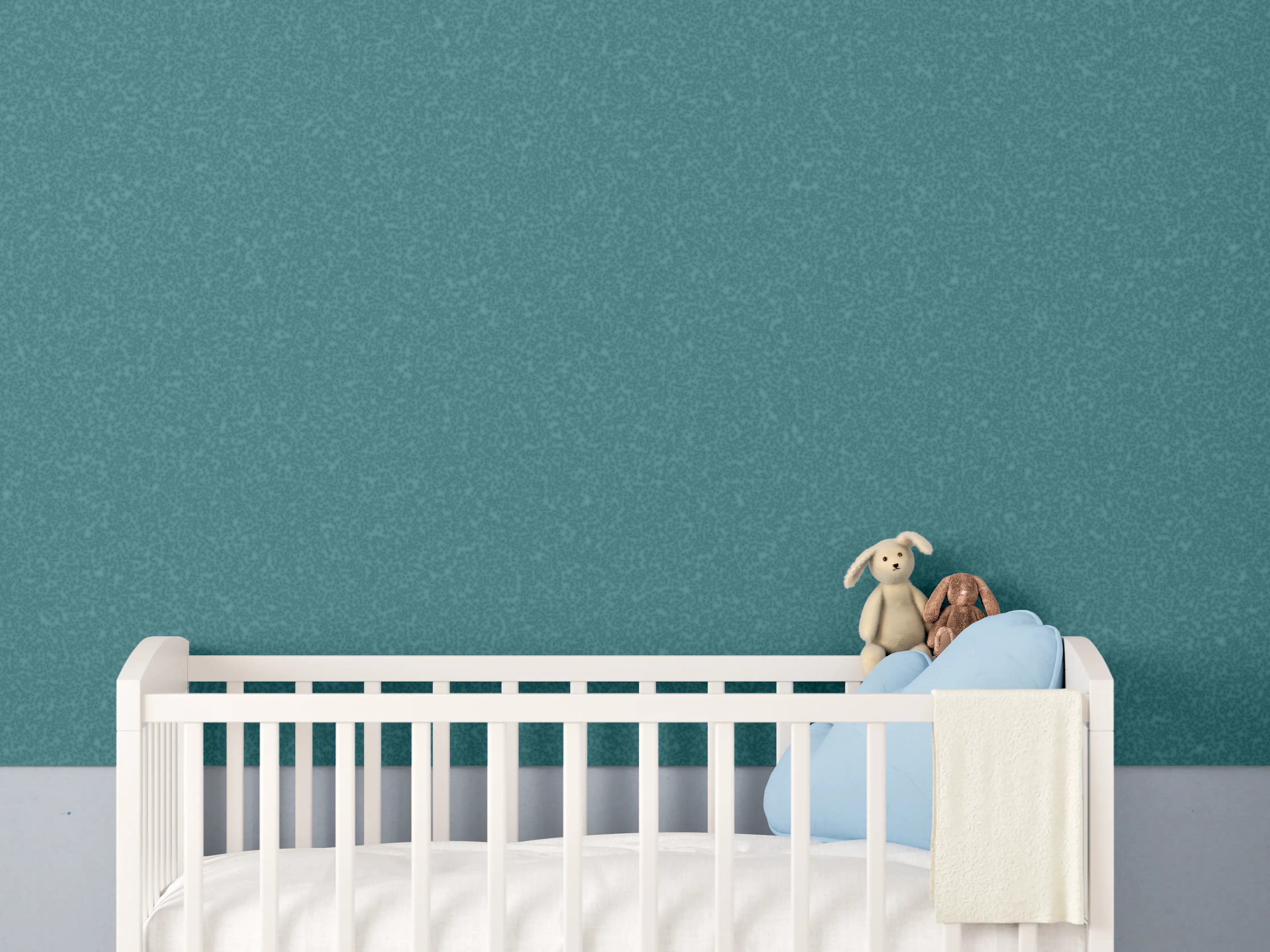 Babyzimmer Wandgestaltung - Türkisfarbene Pinselstriche mit Textur