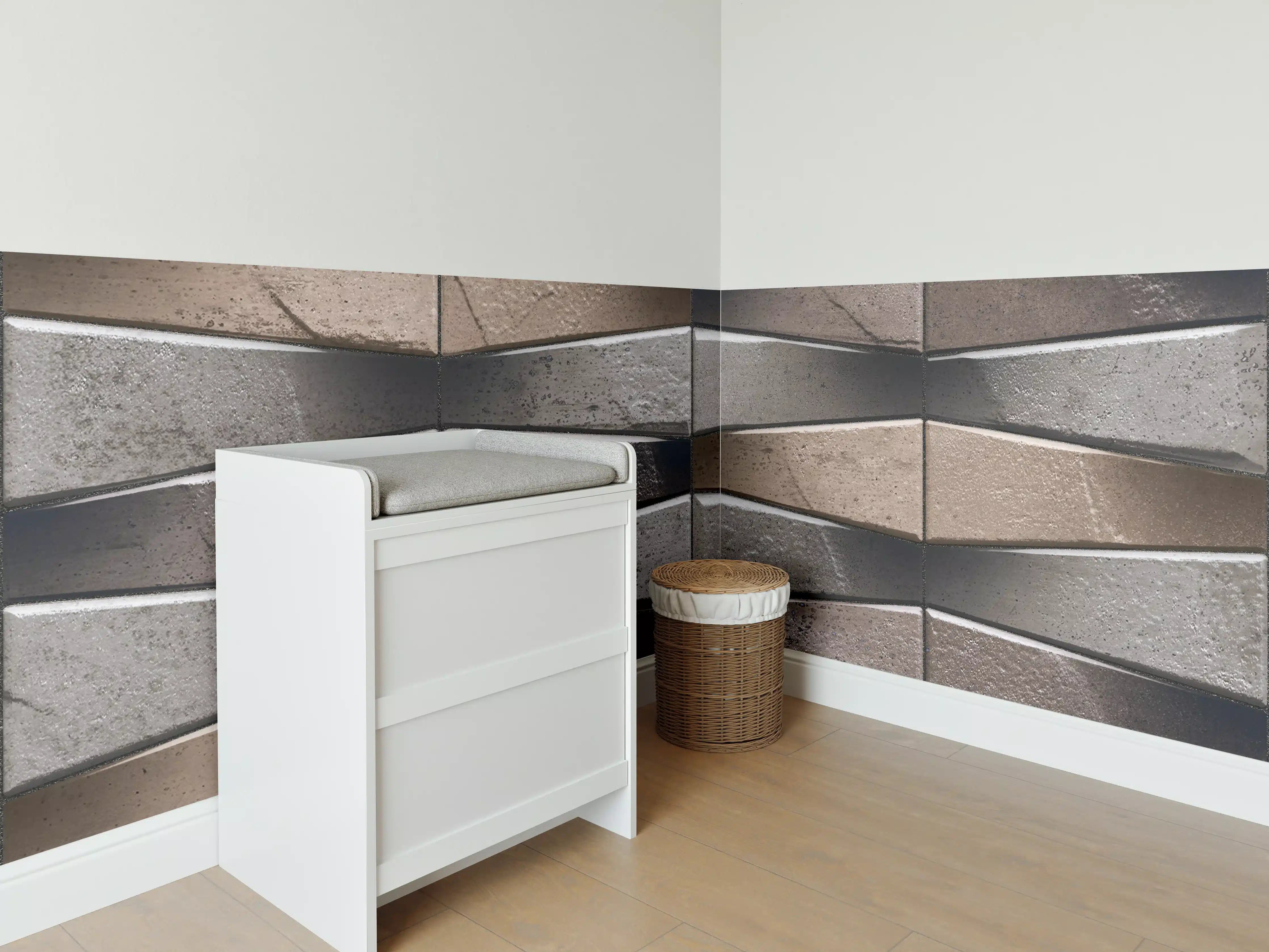 Babyzimmer Wandgestaltung - Unebene dunkle Steinwand