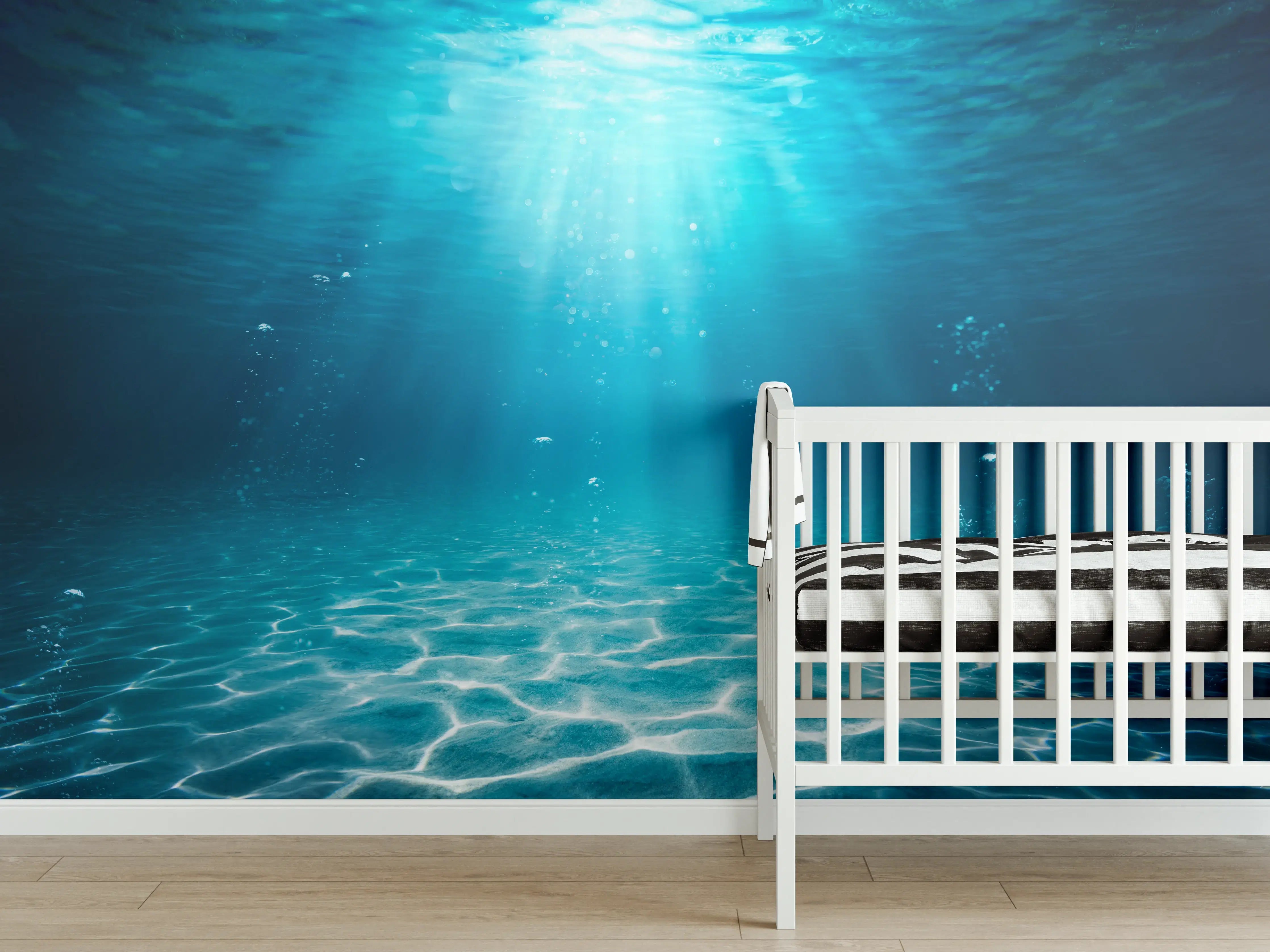 Babyzimmer Wandgestaltung - Unterwasser Blick - Ozean