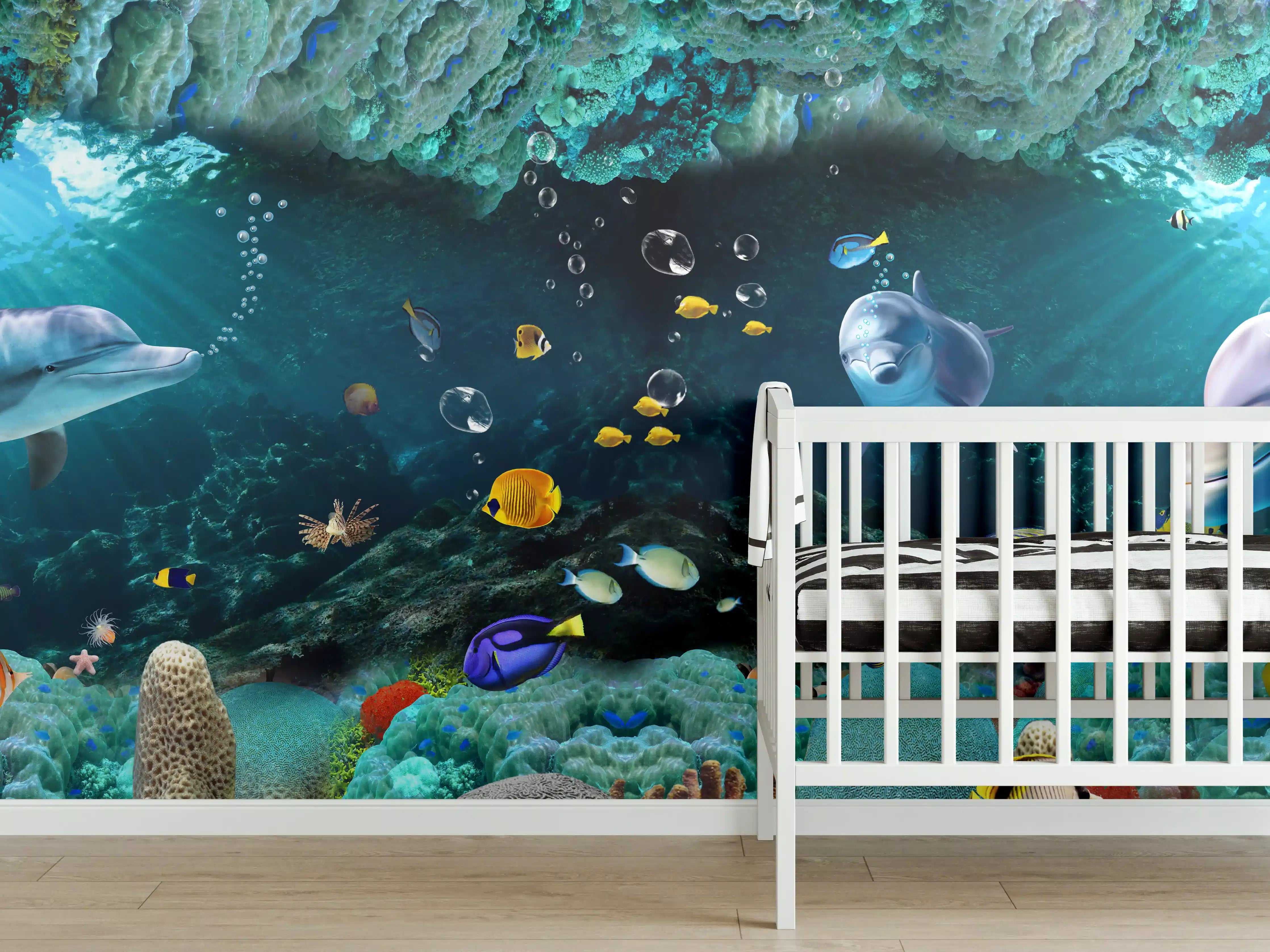 Babyzimmer Wandgestaltung - Unterwasserwelt - Grafik