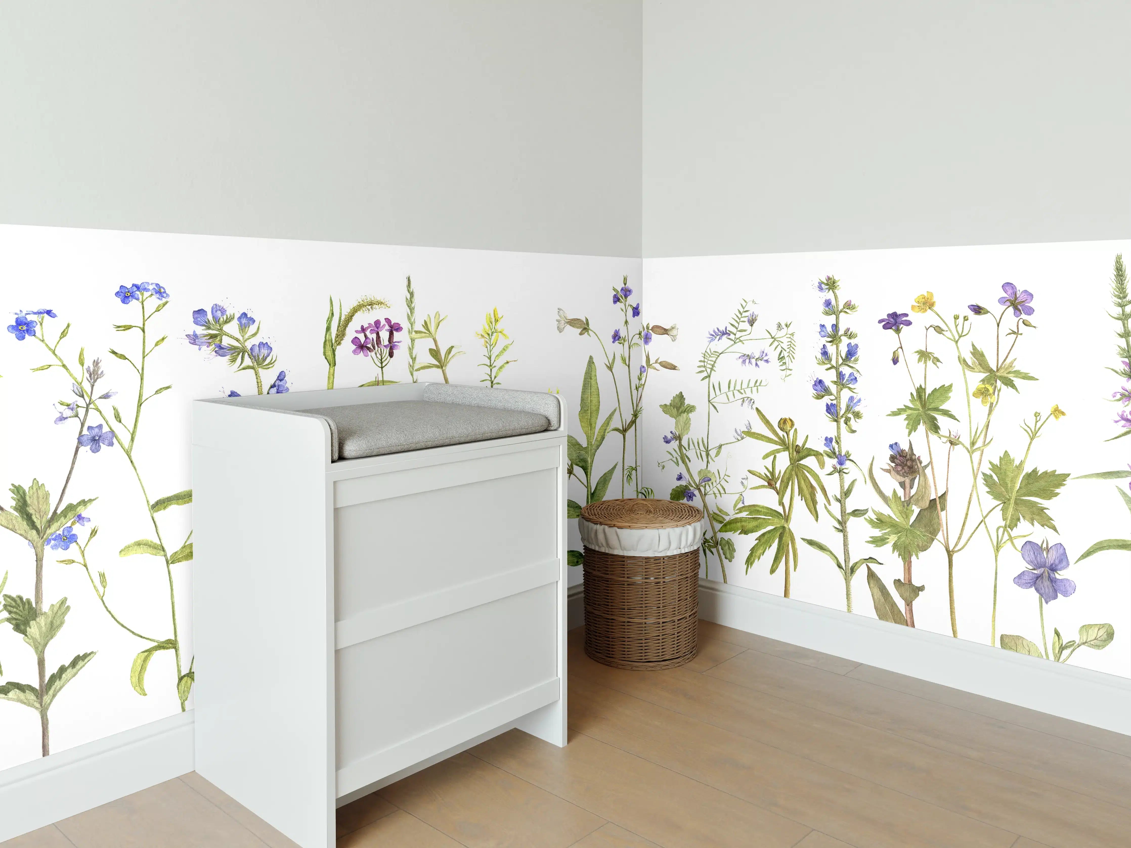Babyzimmer Wandgestaltung - Veilchen im Wald