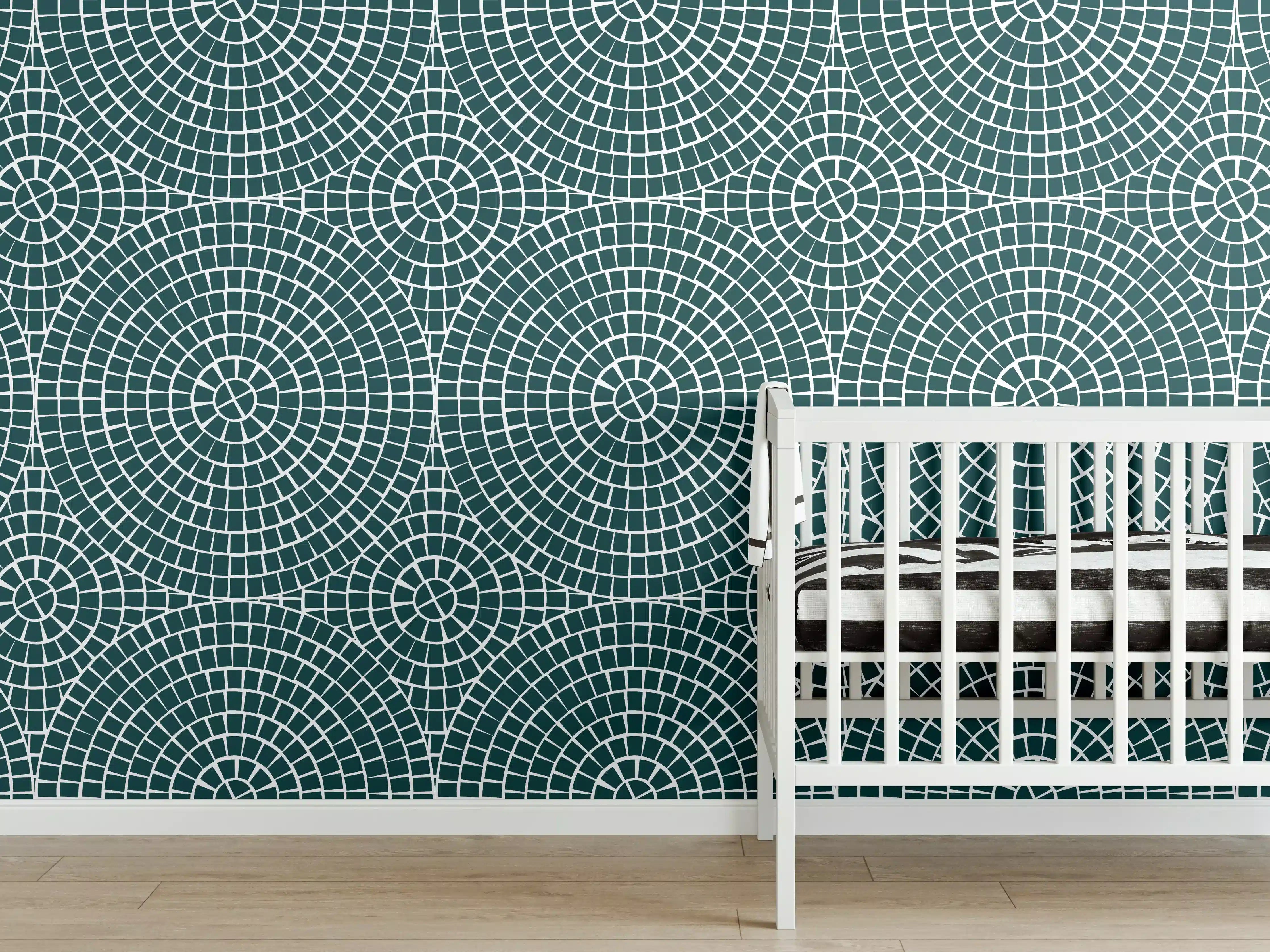 Babyzimmer Wandgestaltung - Verde petrol Mosaik für Ihre Wandgestaltung
