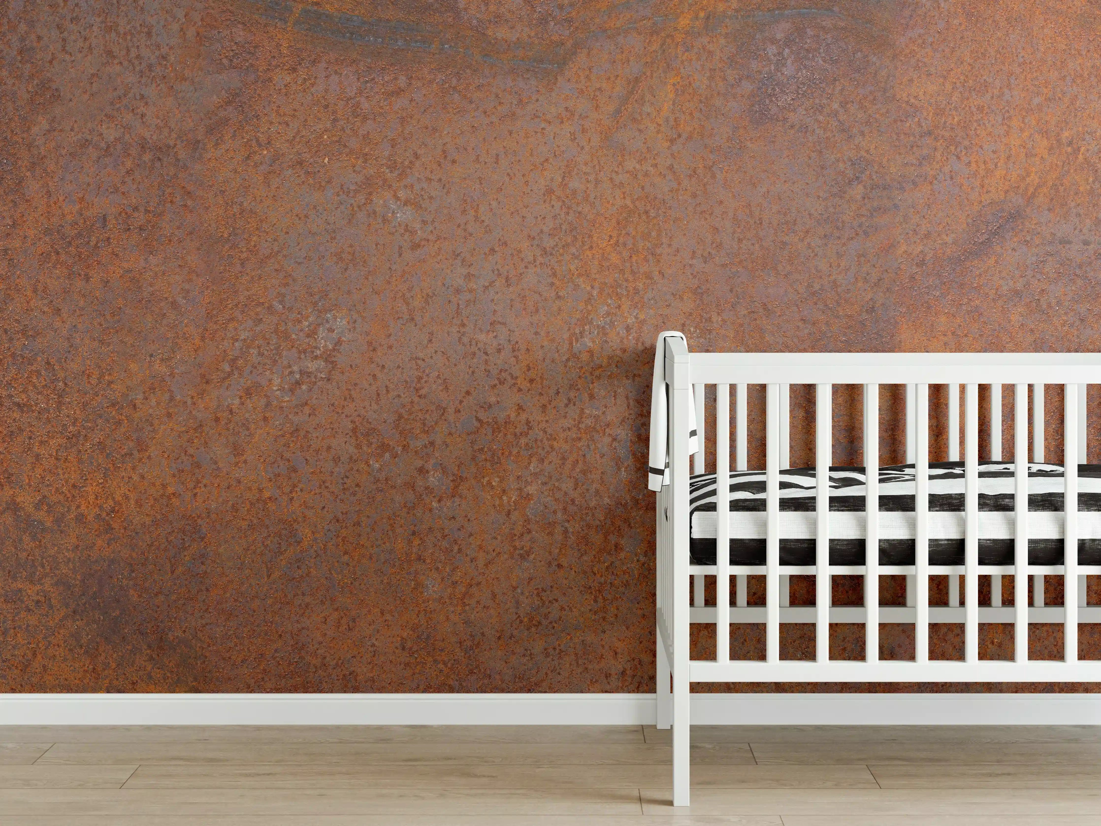 Babyzimmer Wandgestaltung - Verrostetes Metall