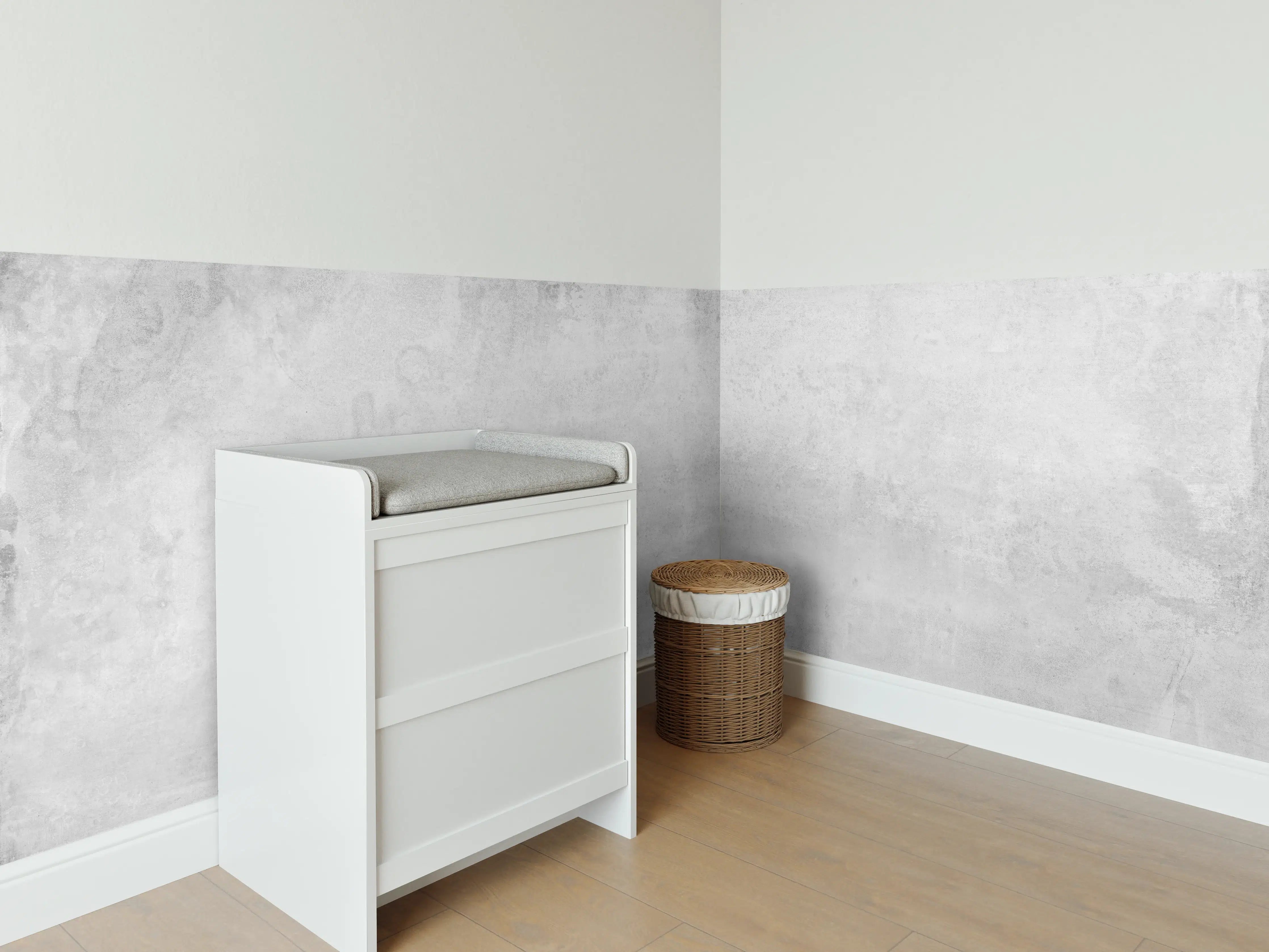 Babyzimmer Wandgestaltung - Verwitterte graue Zementwand