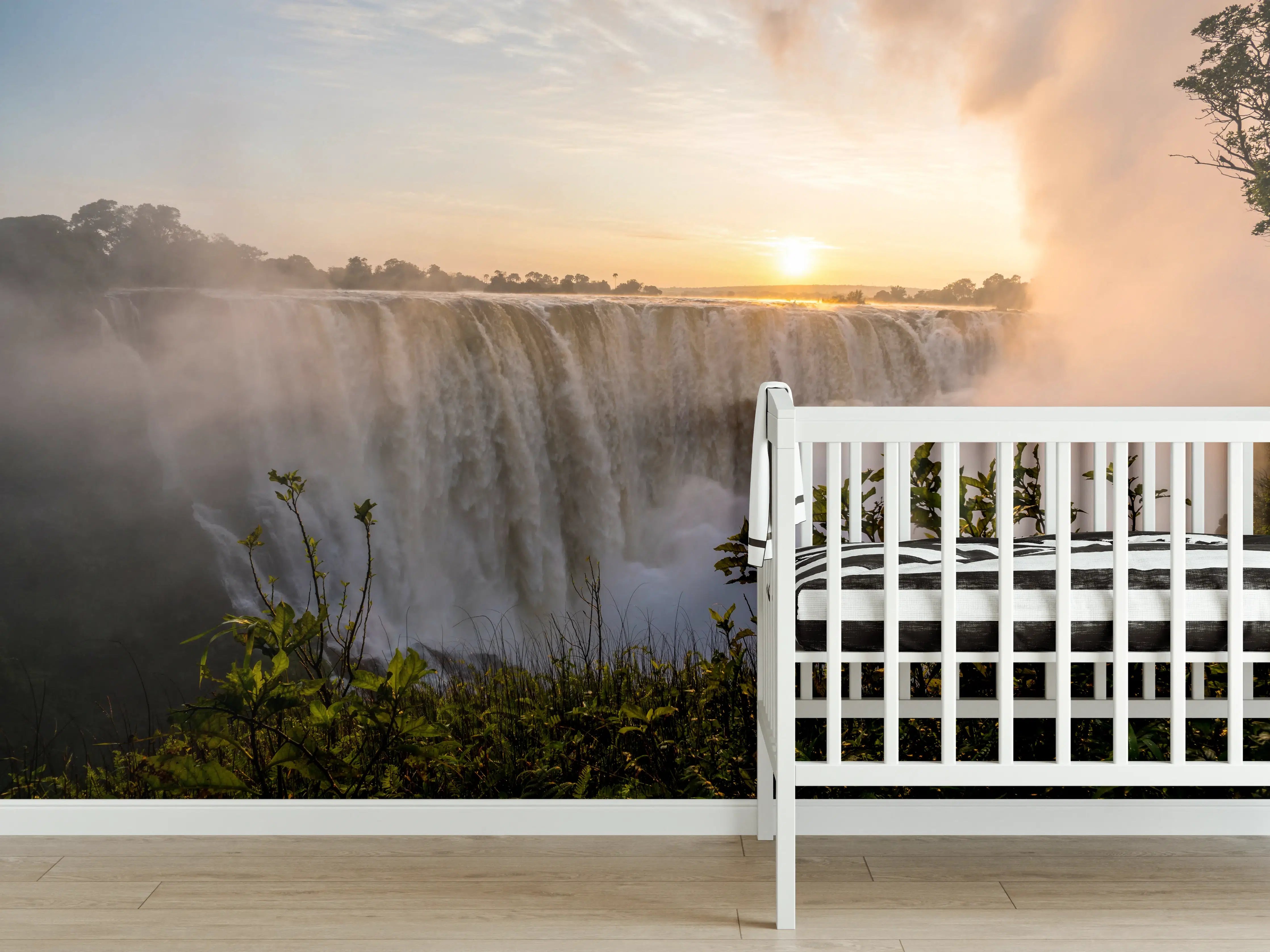 Babyzimmer Wandgestaltung - Victoriafälle bei Sonnenaufgang