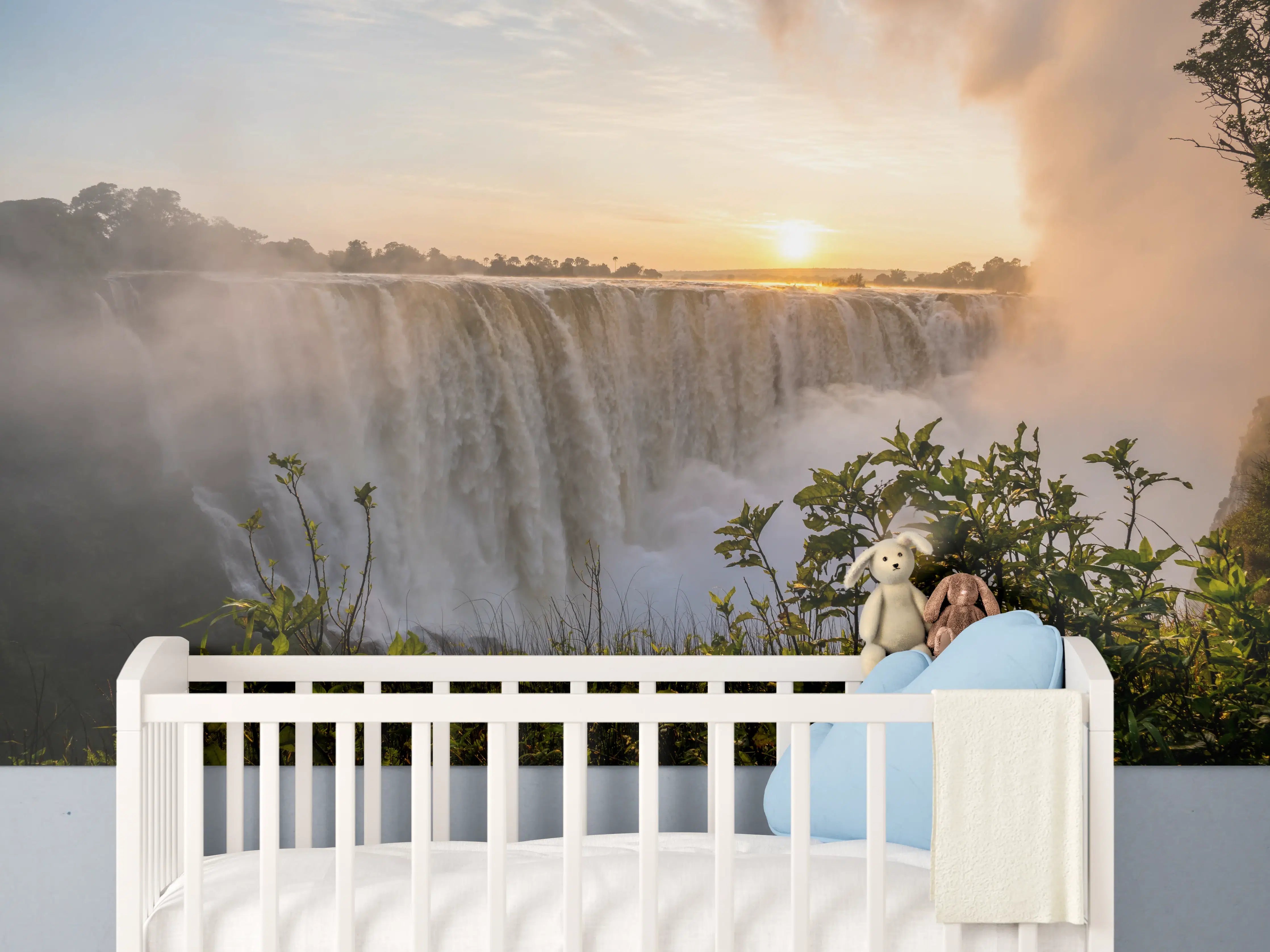 Babyzimmer Wandgestaltung - Victoriafälle bei Sonnenaufgang