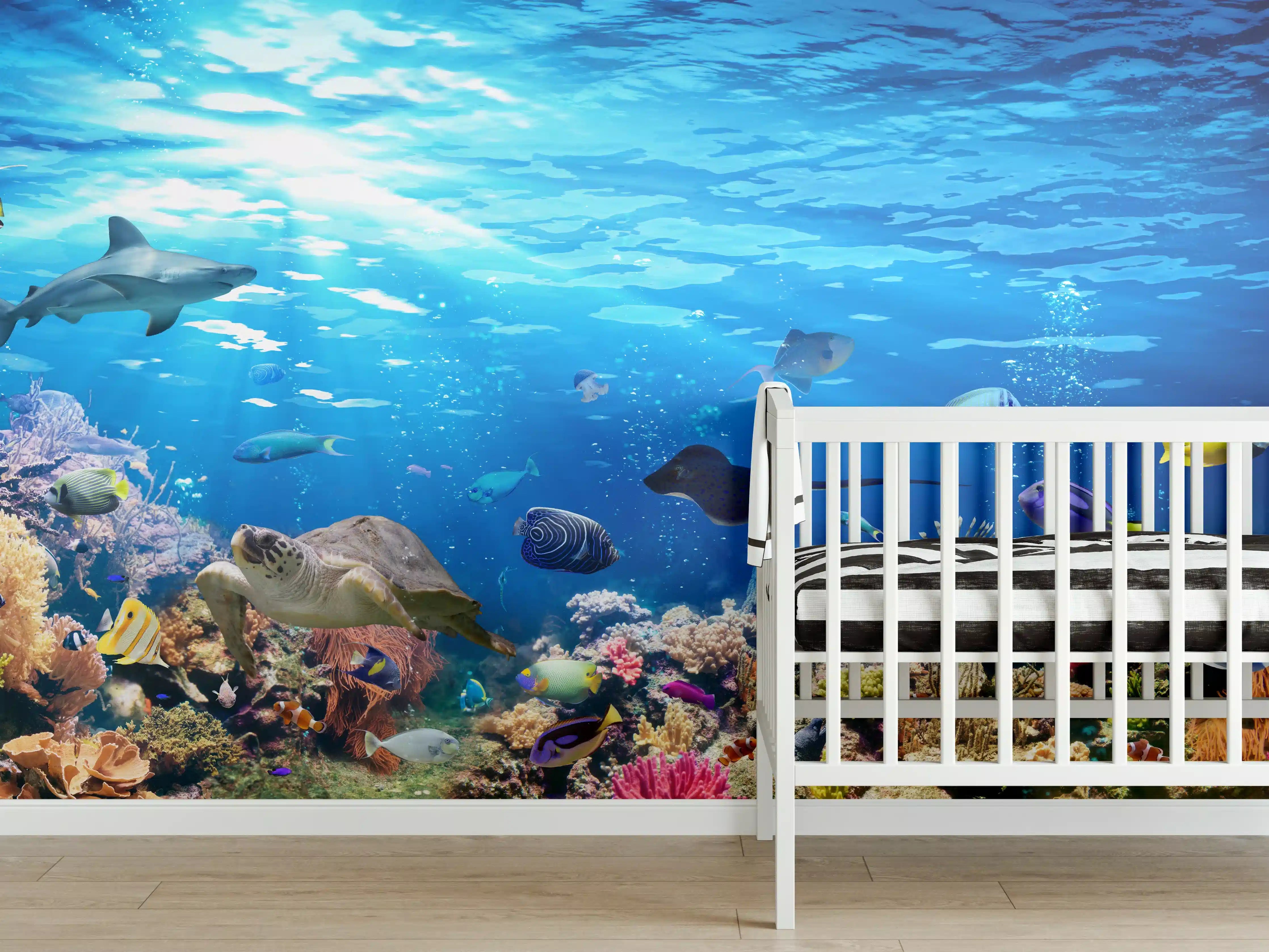 Babyzimmer Wandgestaltung - Vielfältige Unterwasserwelt