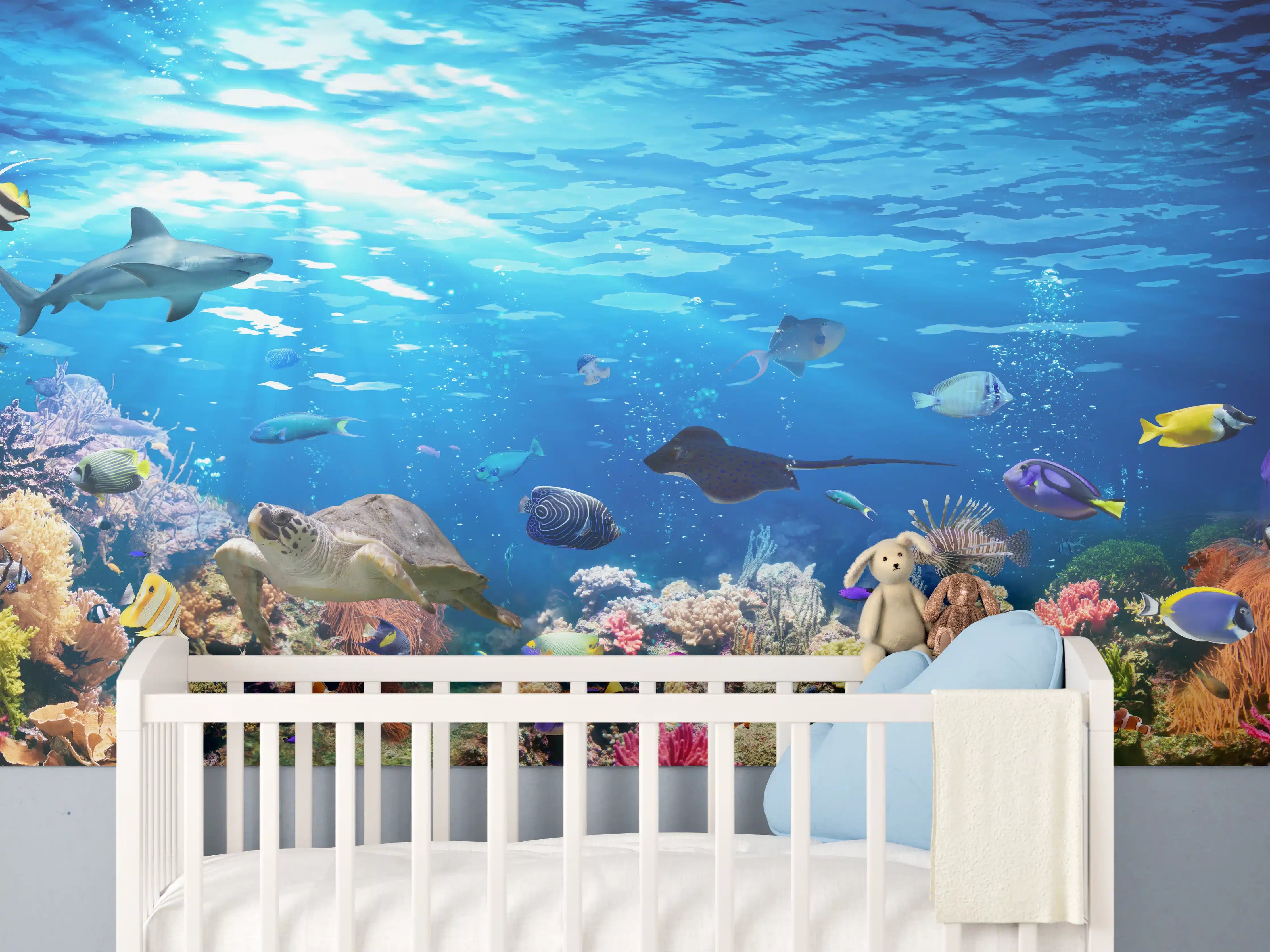 Babyzimmer Wandgestaltung - Vielfältige Unterwasserwelt